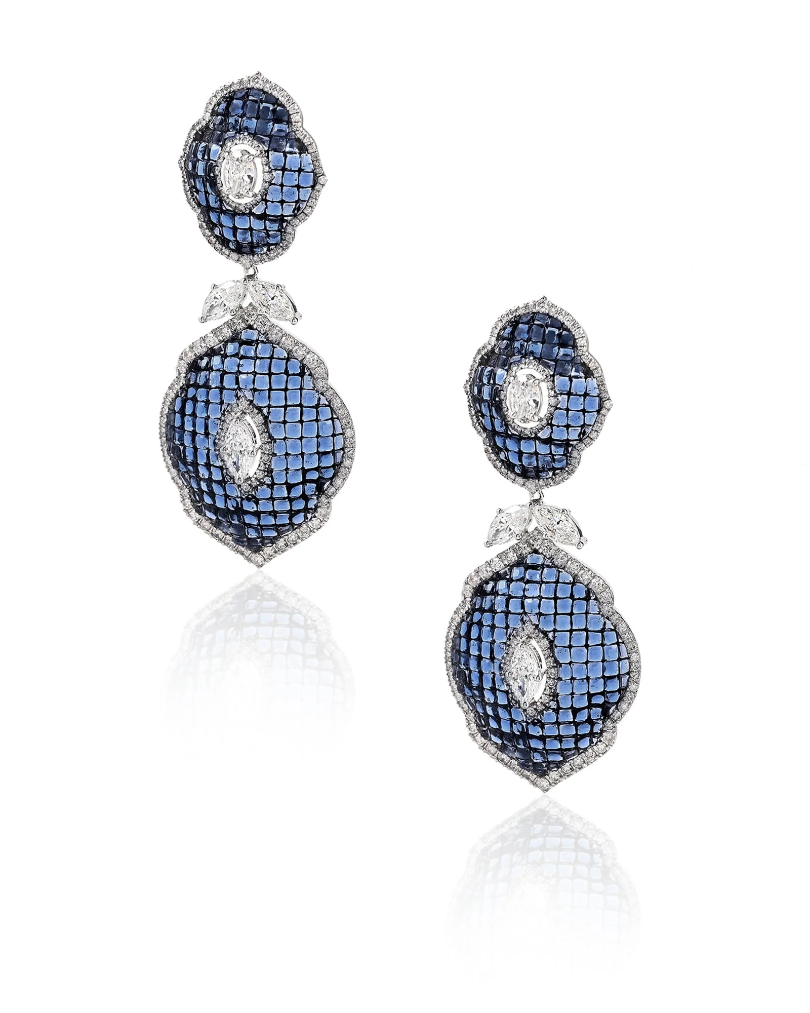 Blue Fleur Earrings - Image 2