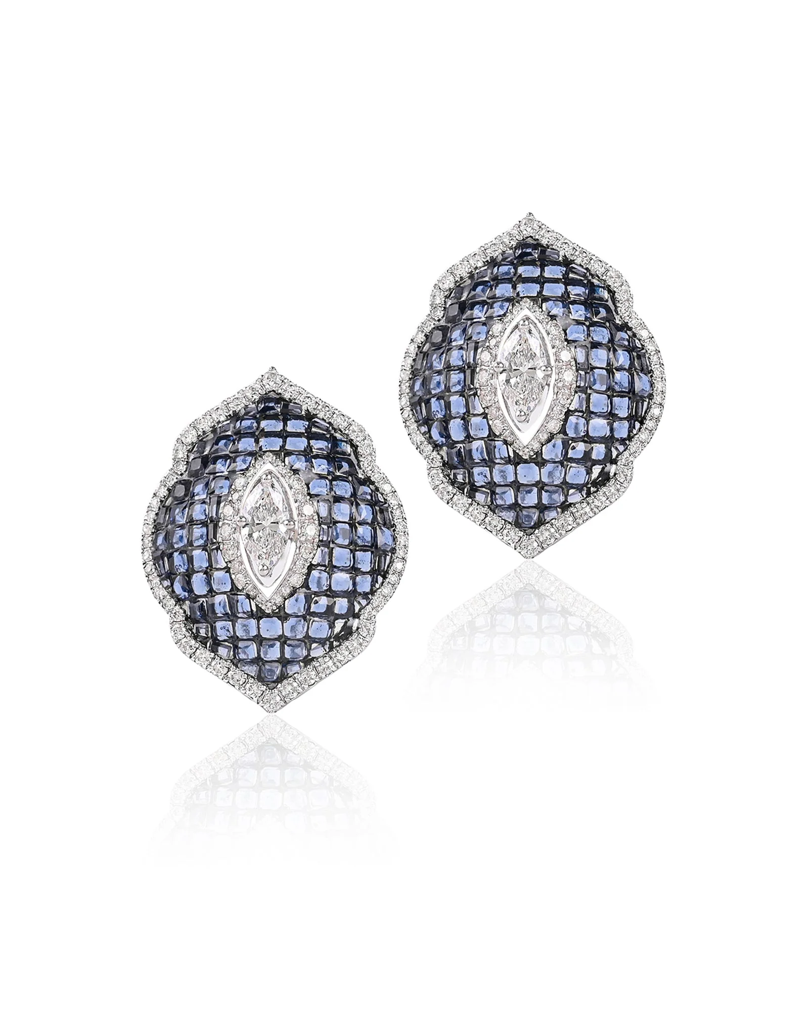 Blue Fleur Studs