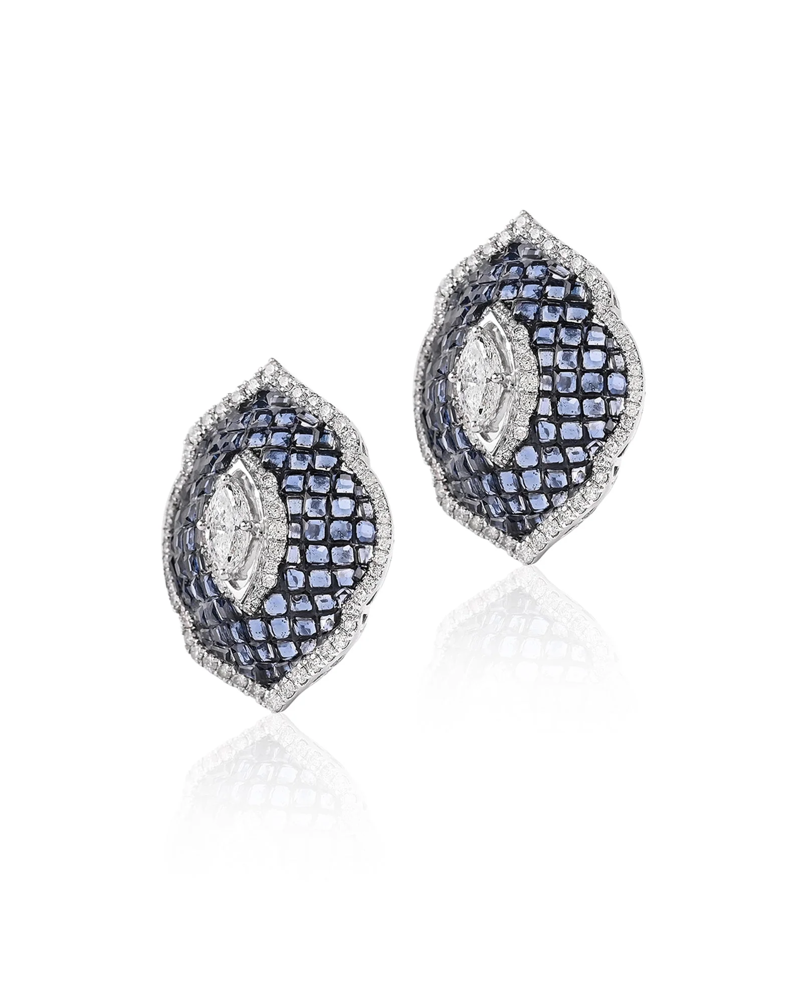 Blue Fleur Studs - Image 2