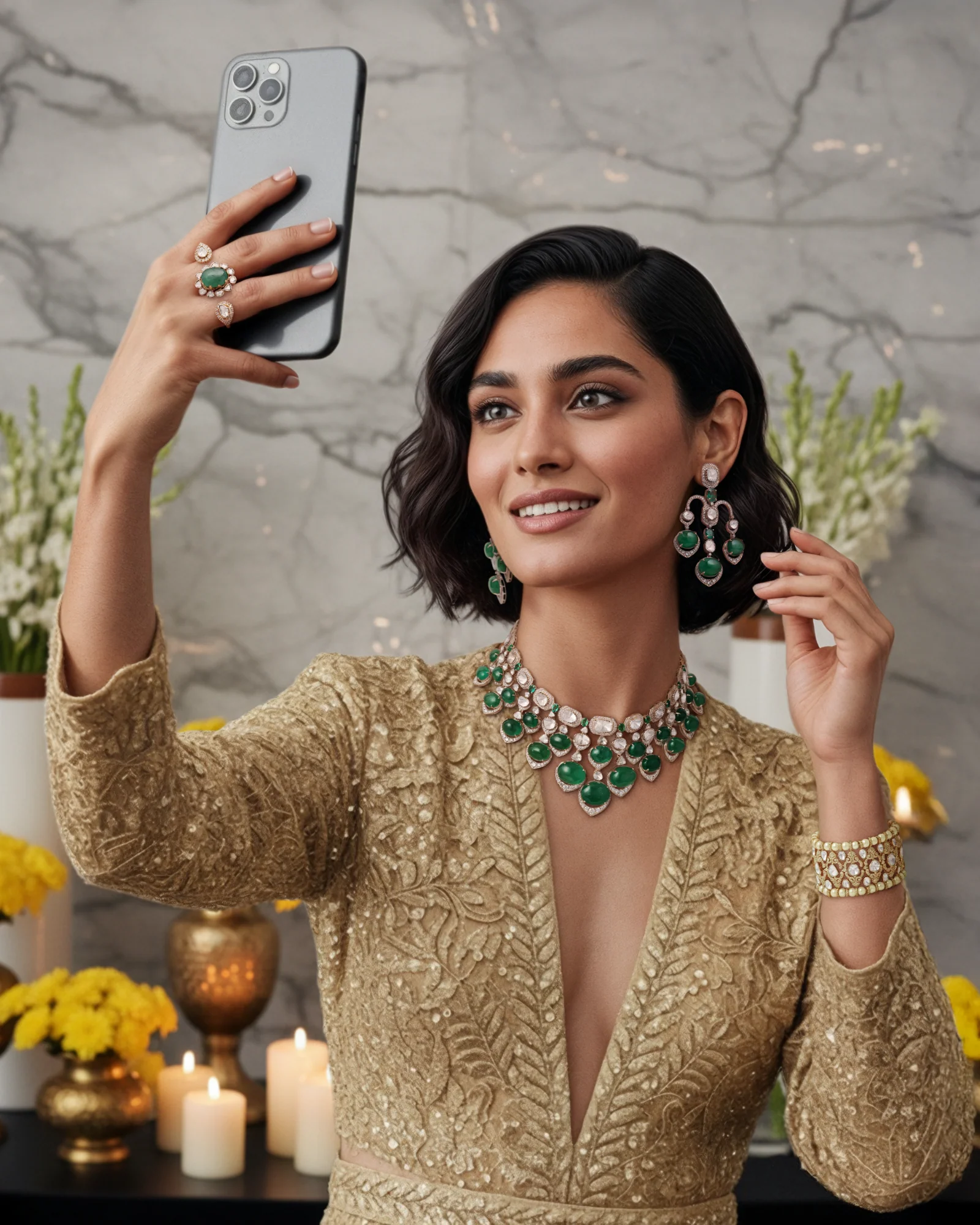 Emerald Bagh Earrings - Image 4