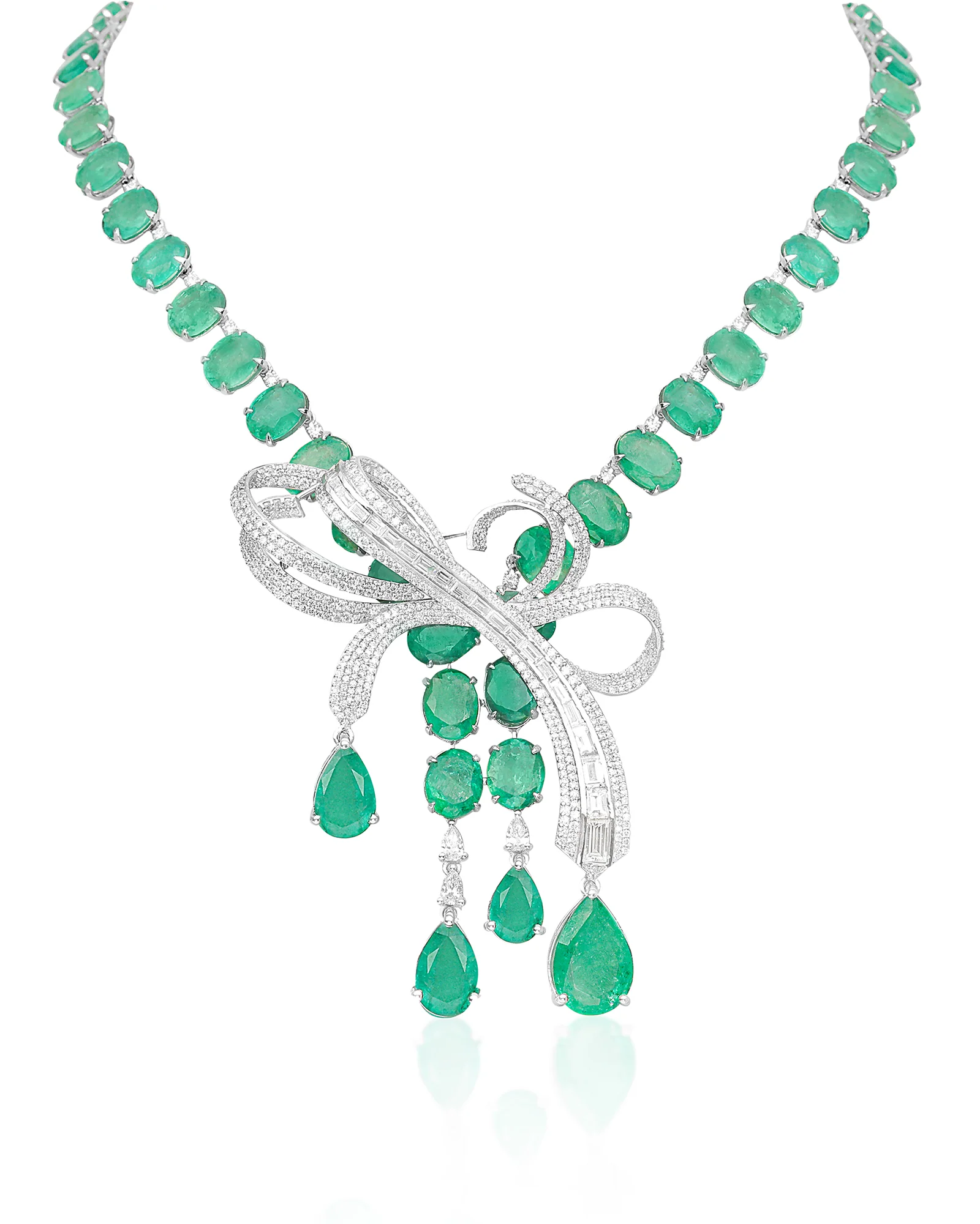 Emerald Bow Necklace