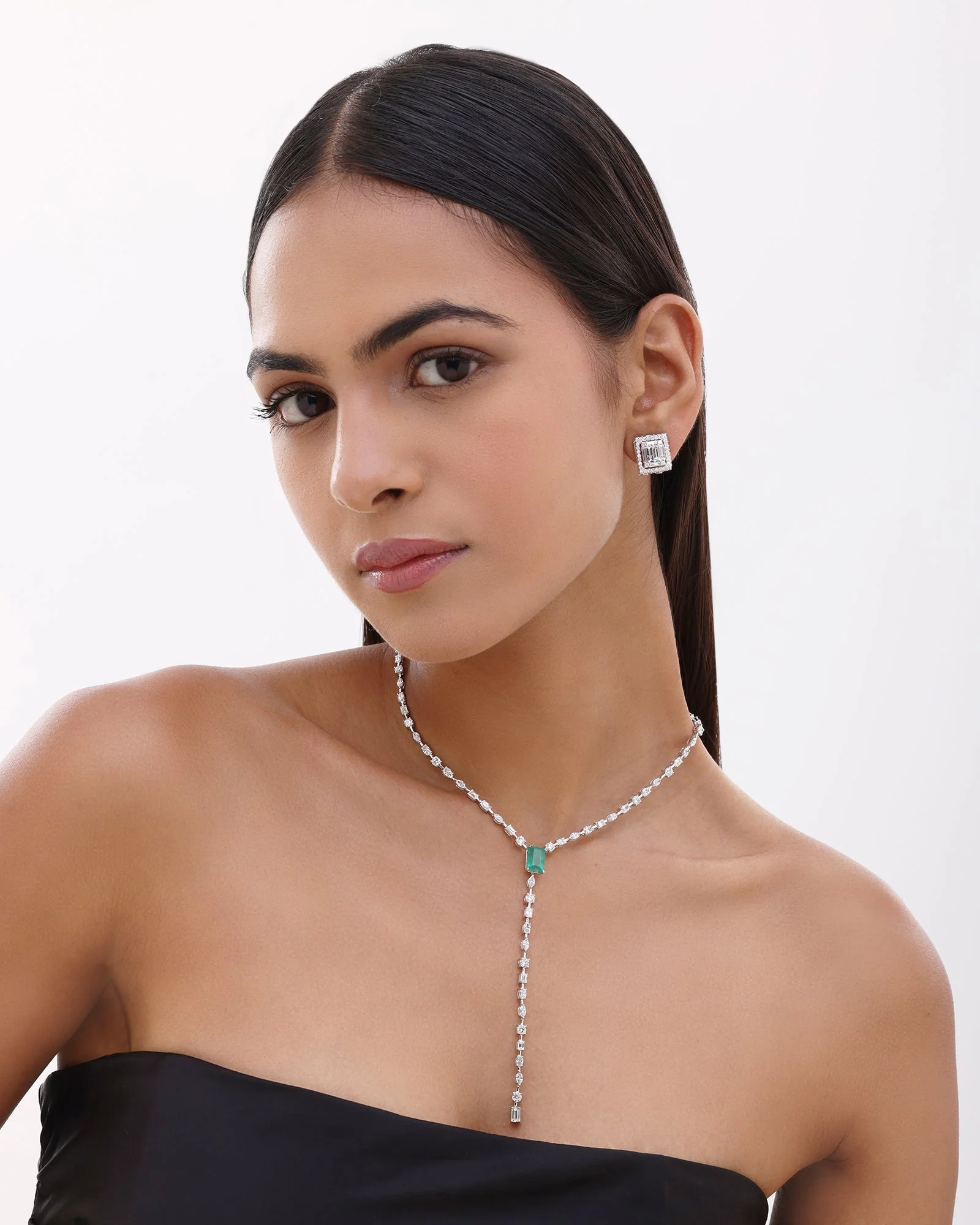 Emerald Core Lariat Necklace