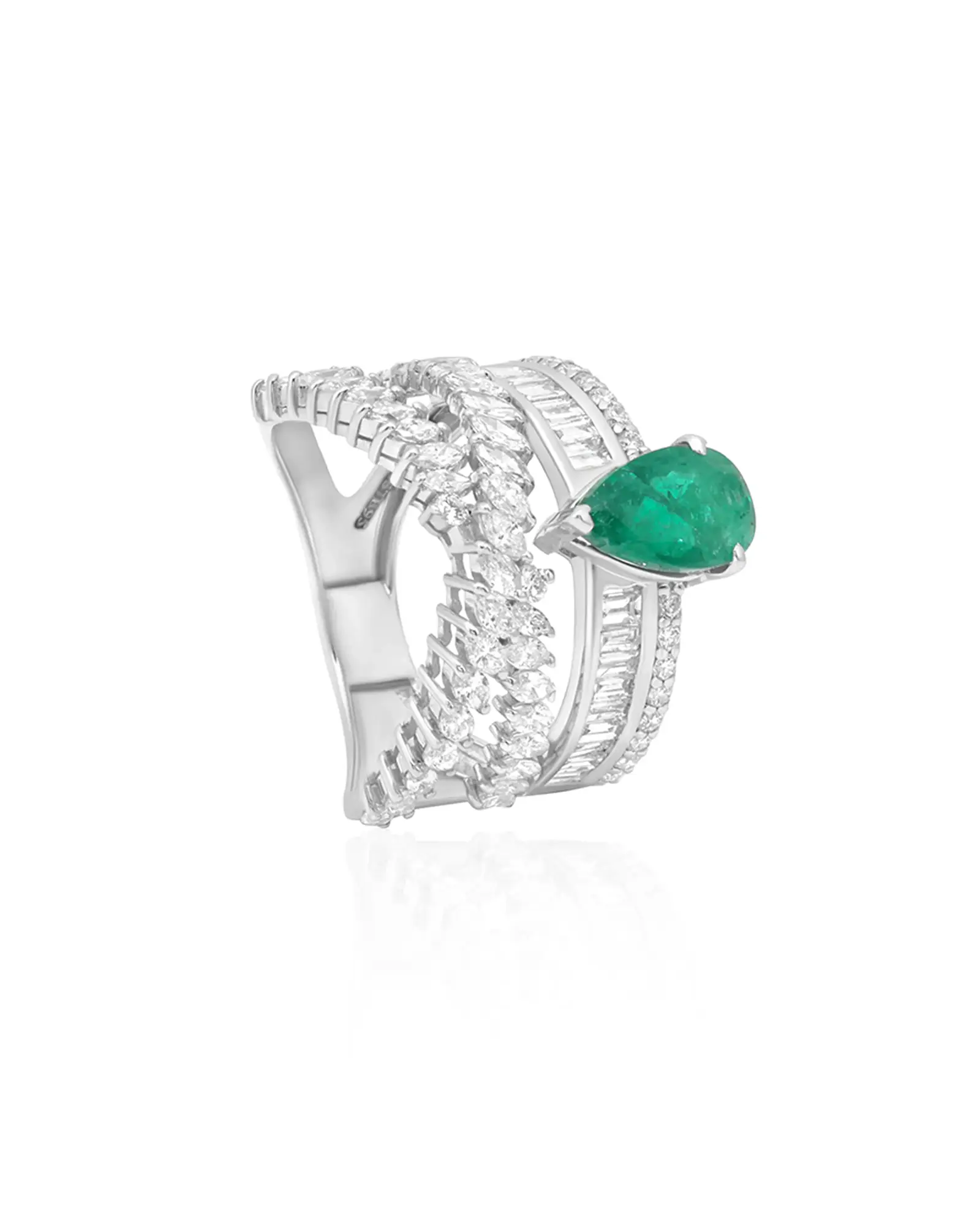 Emerald Cross Ring - Image 2