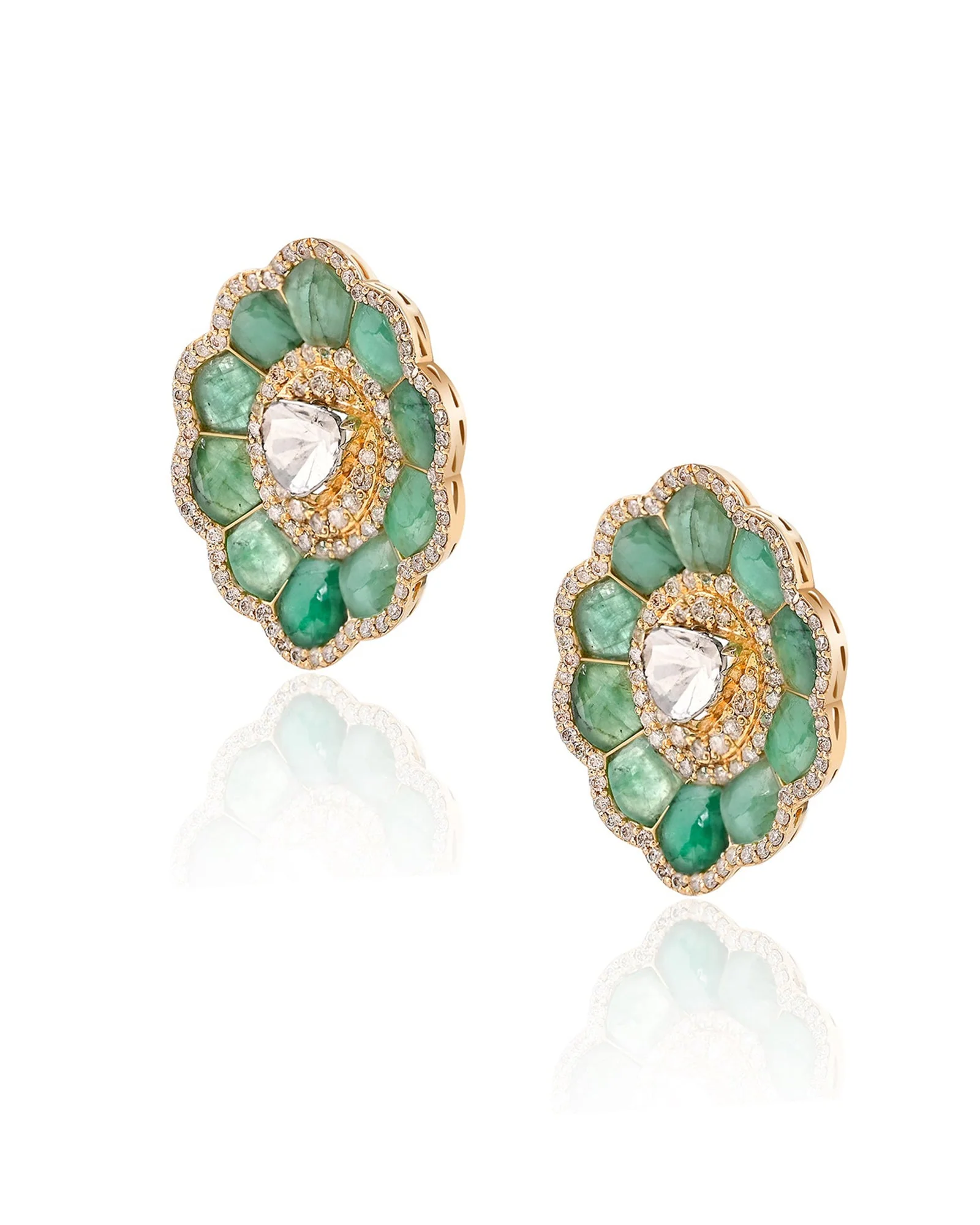 Emerald Daffodil Earrings - Image 2