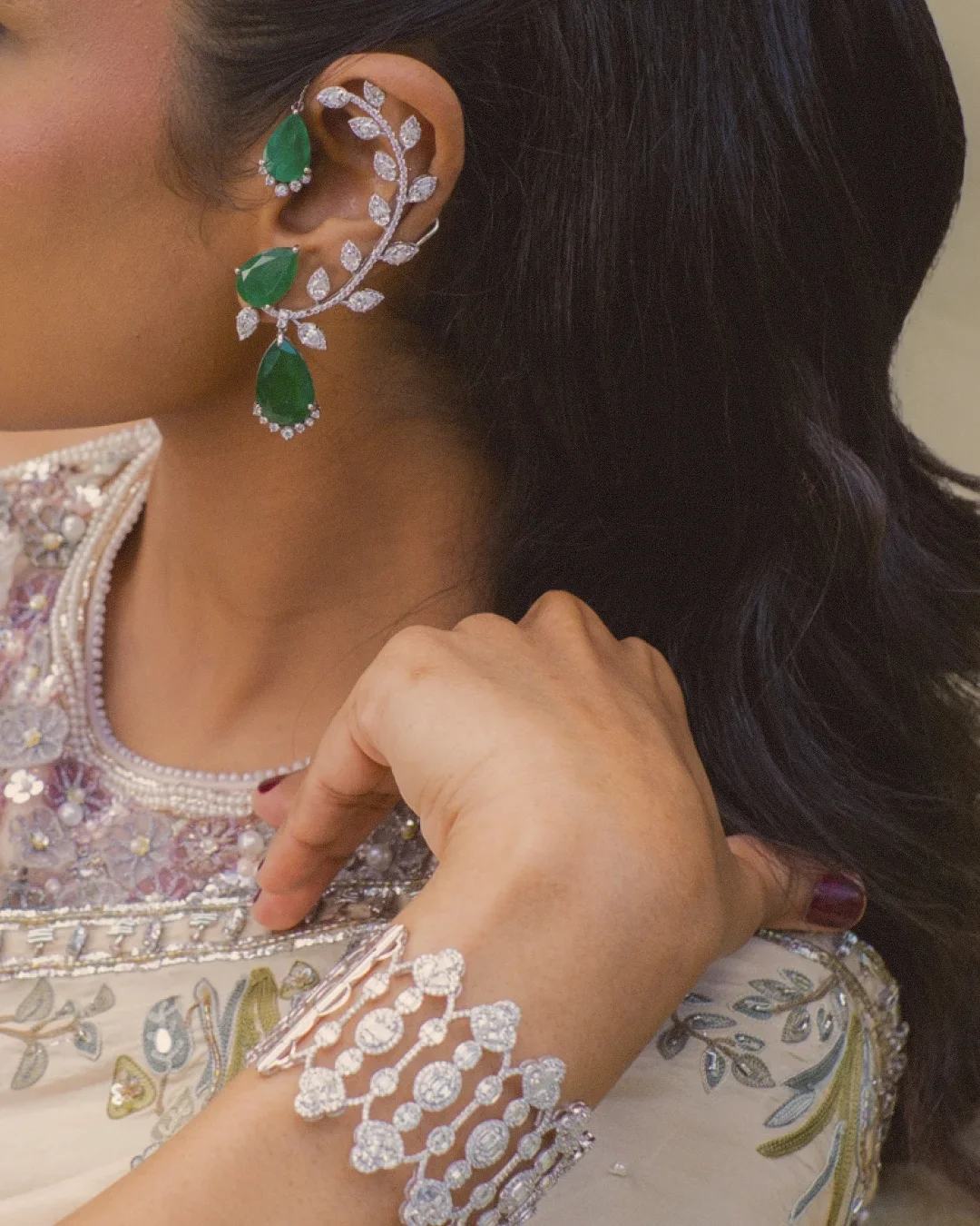 Emerald Drip Earcuffs - Image 3