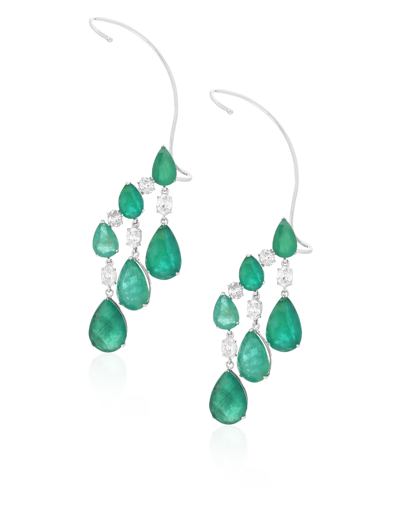 Emerald Drip Earrings - Image 2