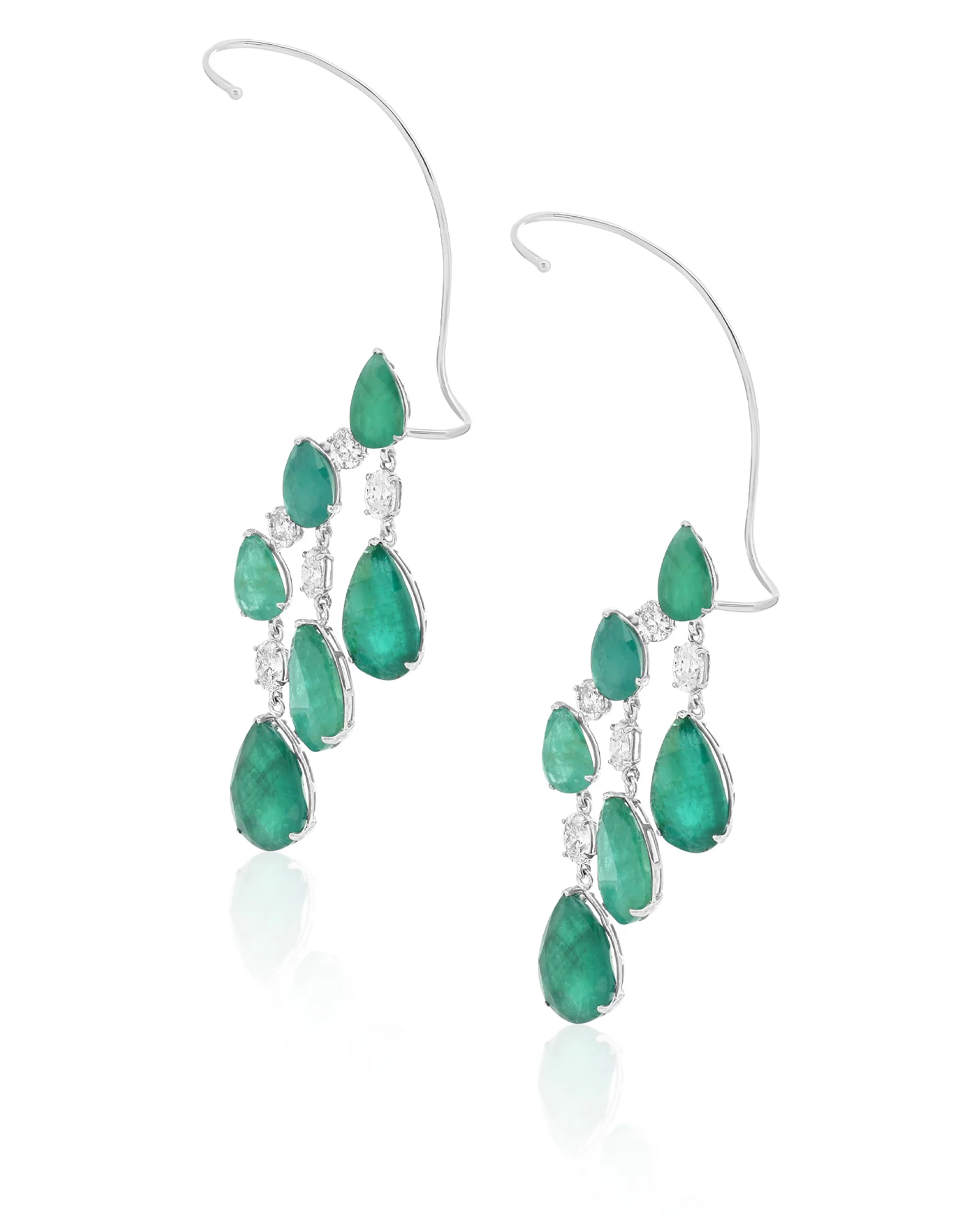 Emerald Drip Earrings - Image 3