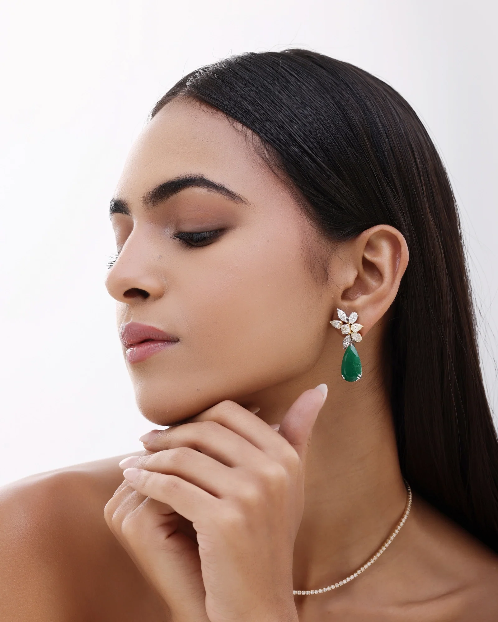 Emerald Drop Earrings - Image 3