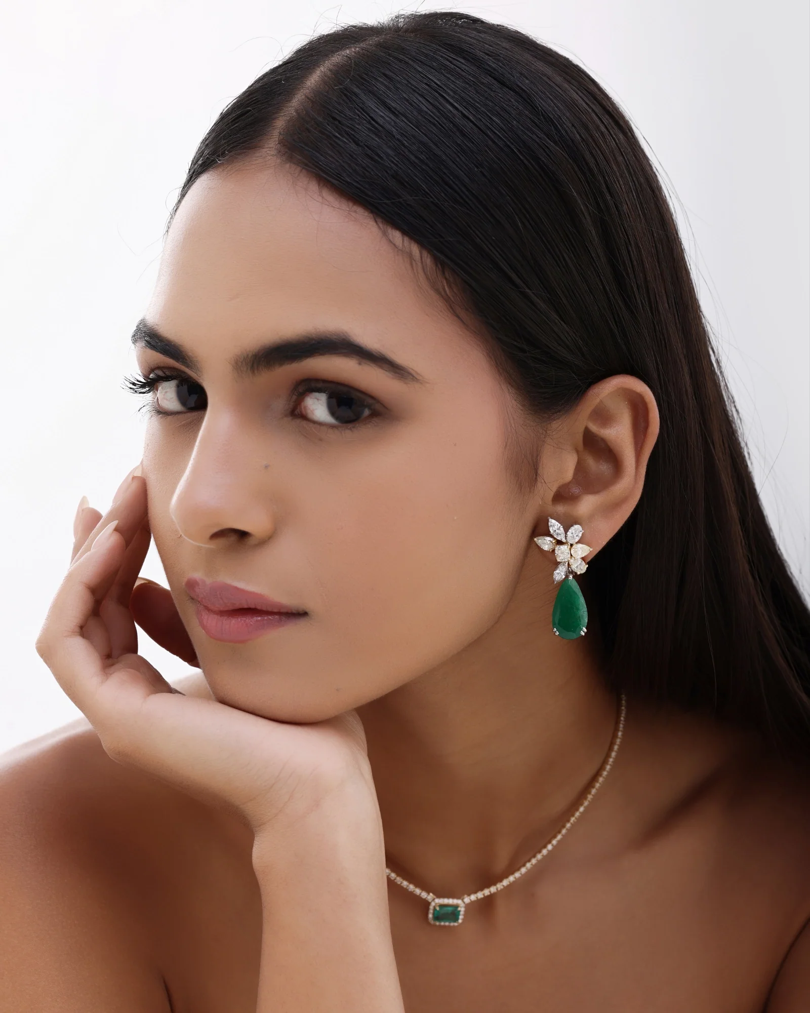 Emerald Drop Earrings - Image 4