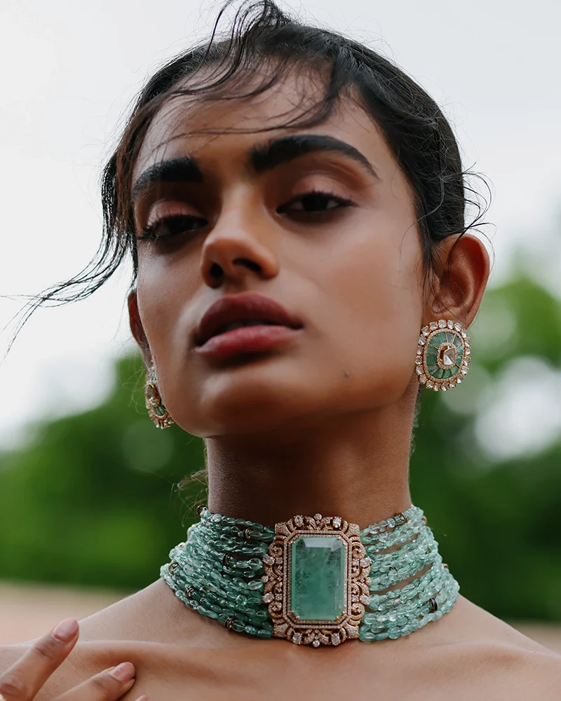 Emerald Duet Earrings - Image 2