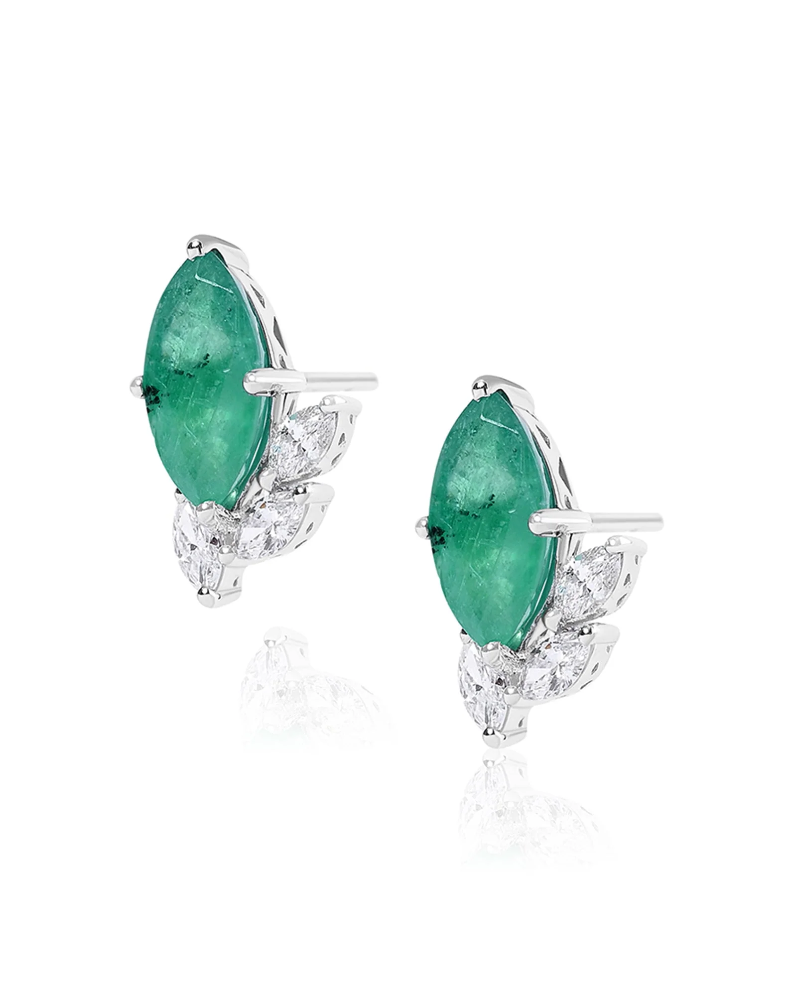 Emerald Leaf Earrings - Image 2