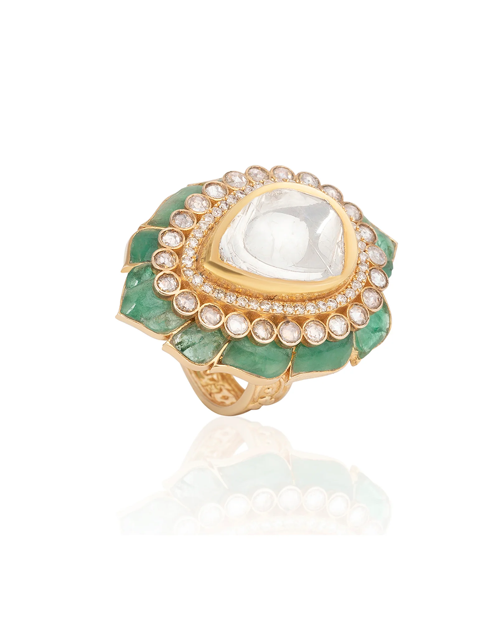 Emerald Lotus Ring - Image 4