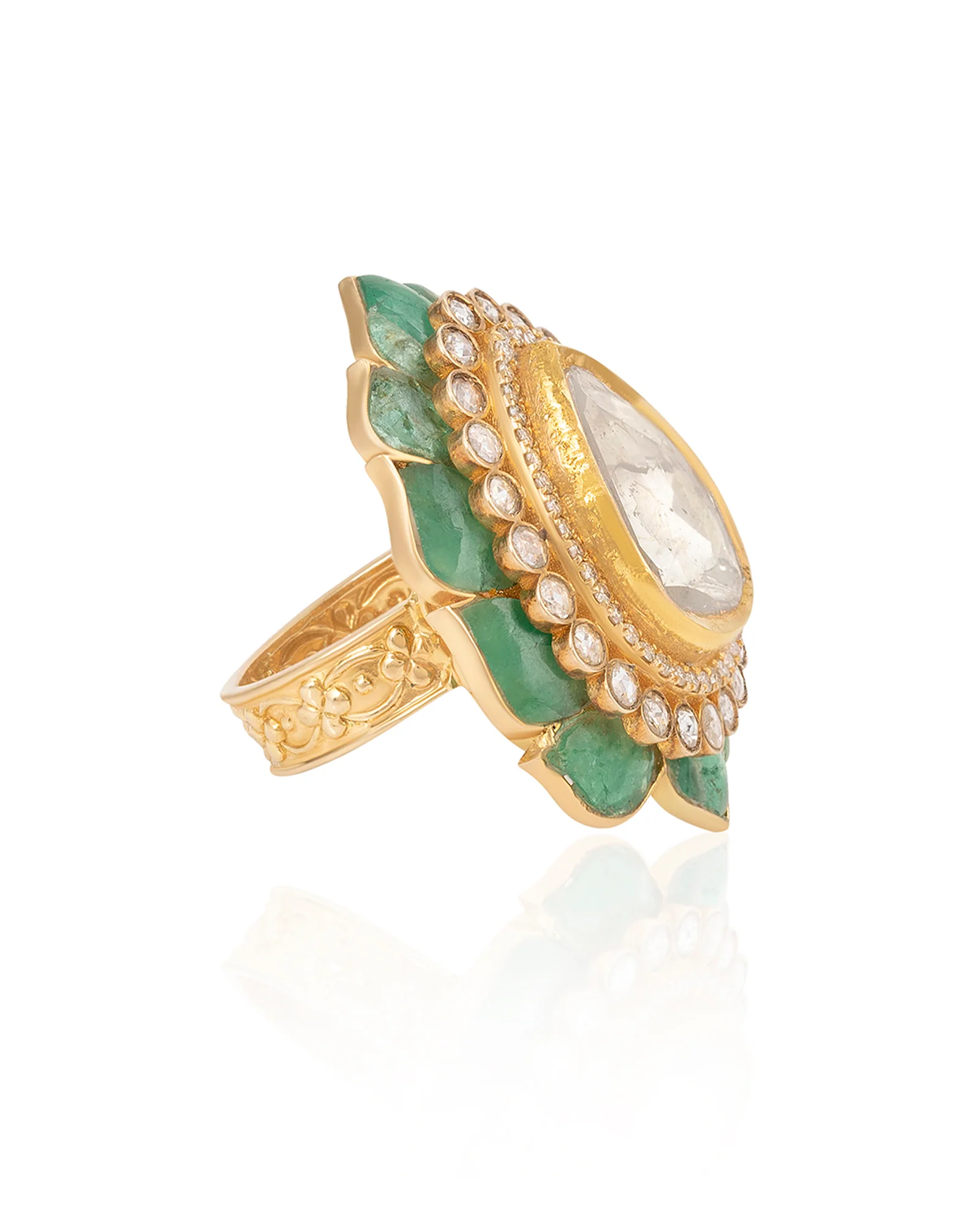 Emerald Lotus Ring - Image 5
