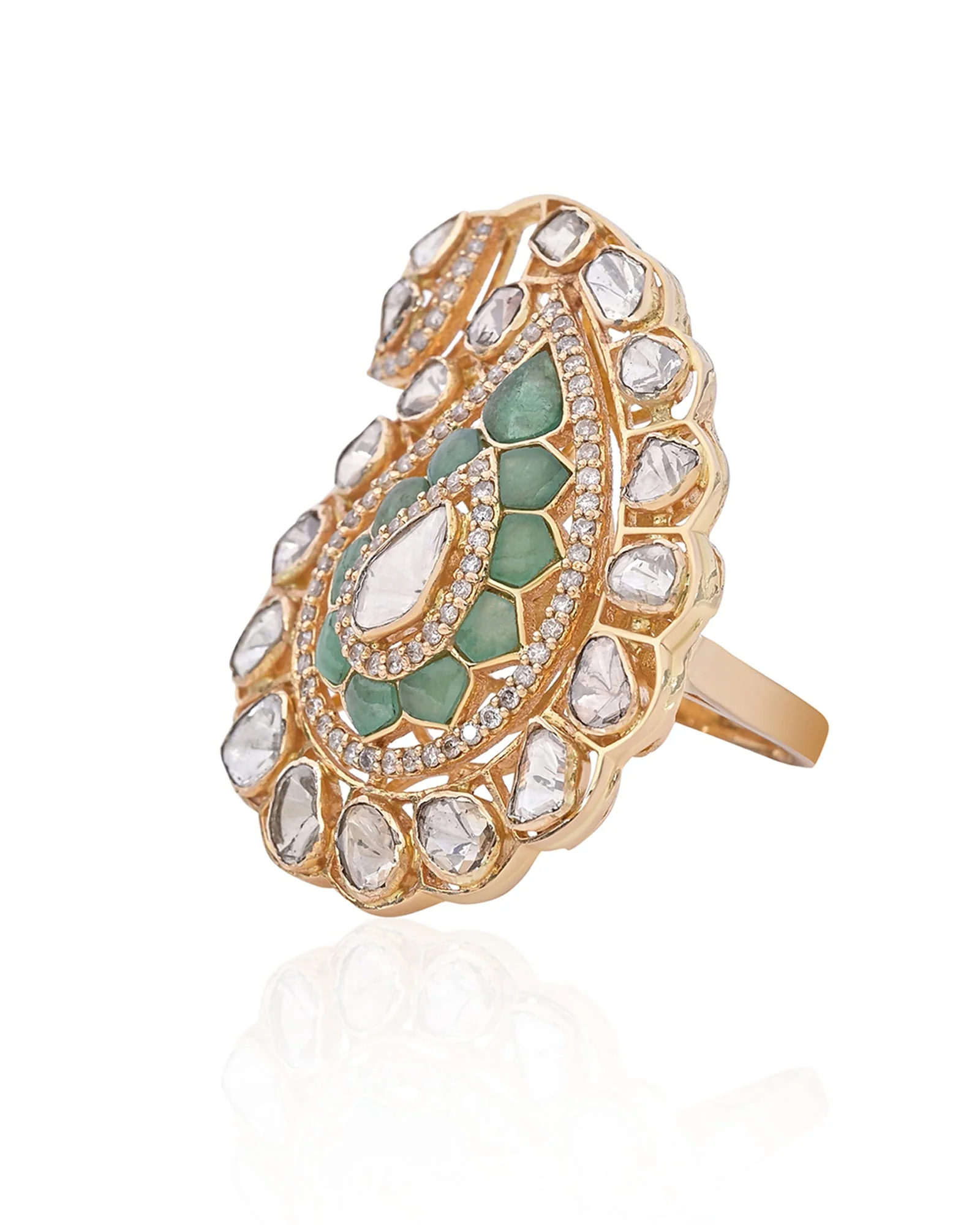 Emerald Paisley Ring - Image 3