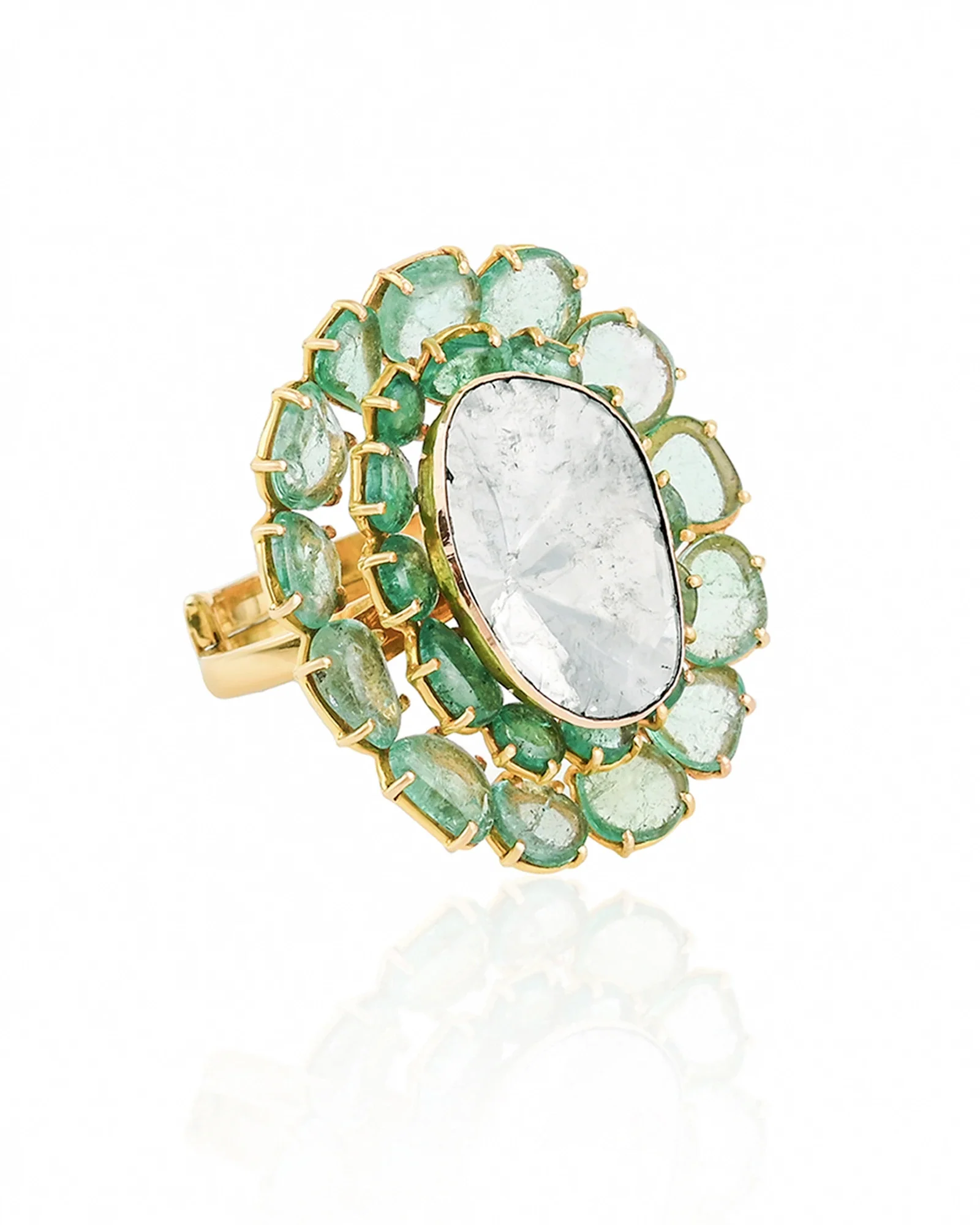 Emerald Petal Ring - Image 2