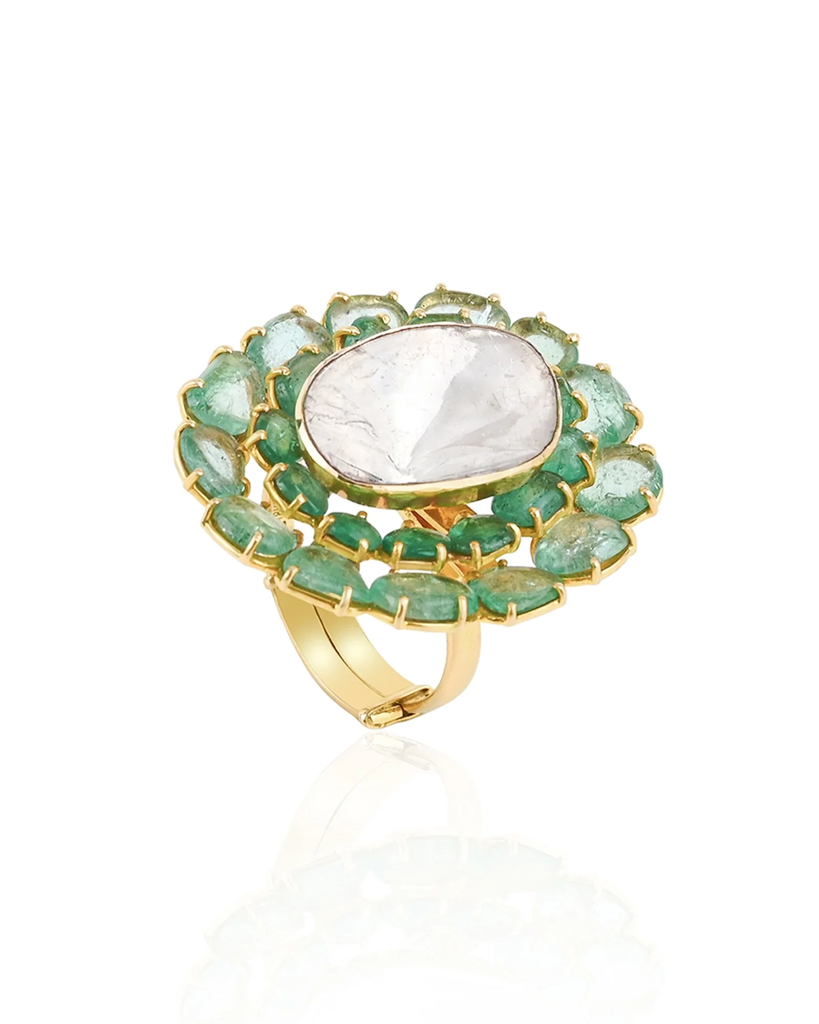 Emerald Petal Ring - Image 3