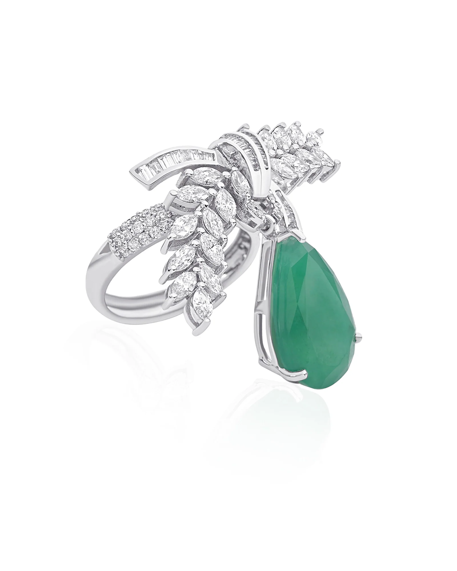 Emerald Plume Emerald Ring - Image 3