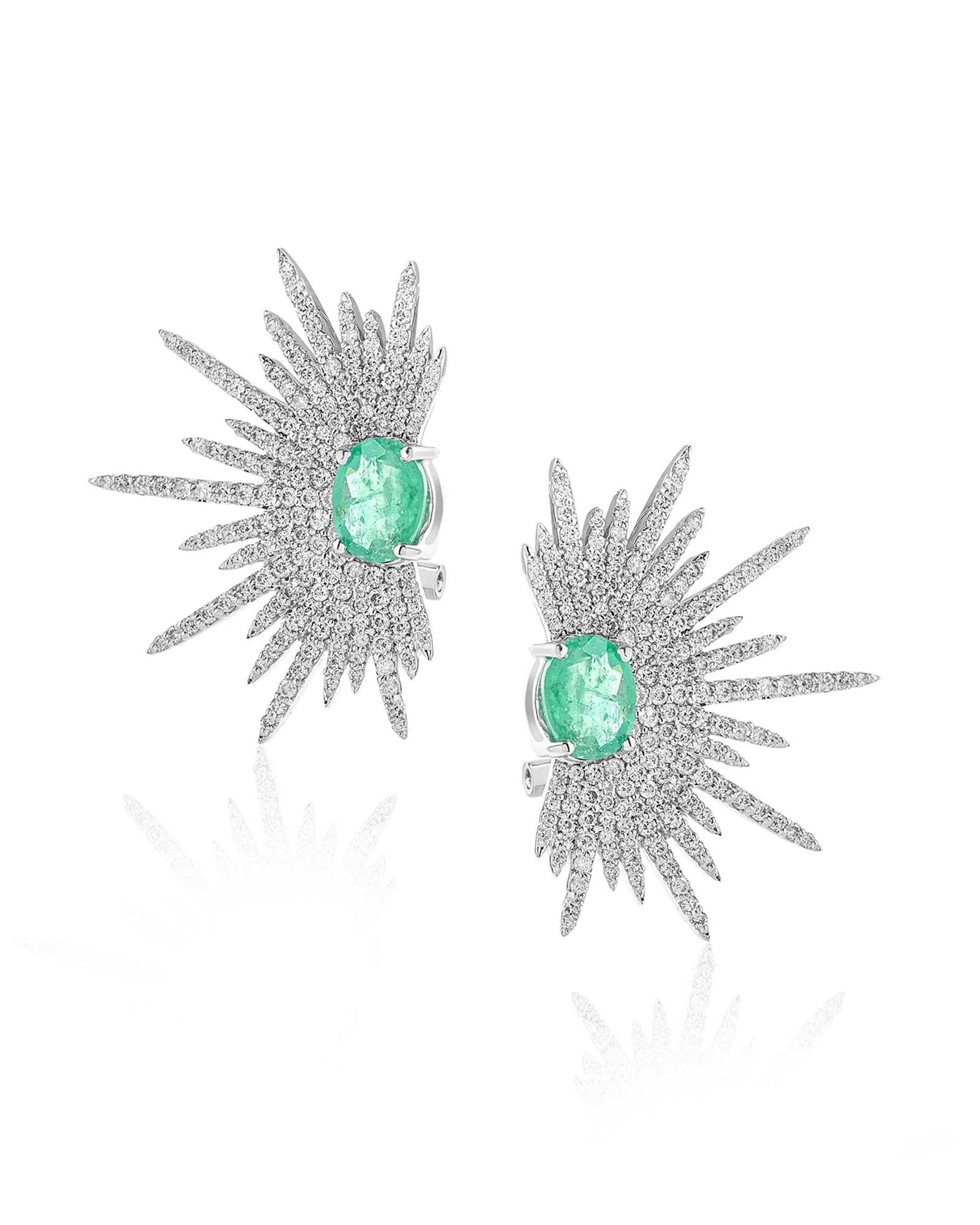 Emerald Spike Studs