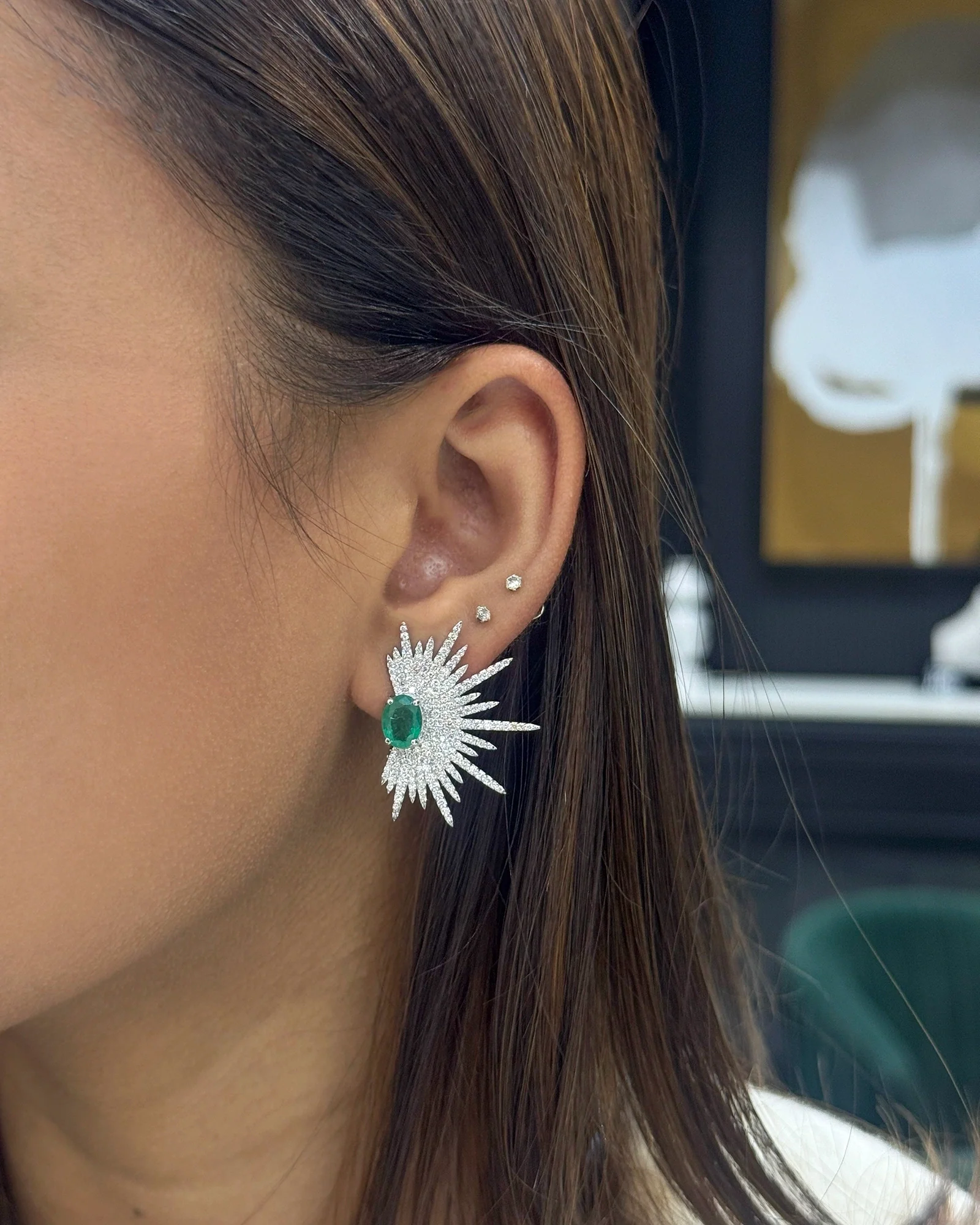 Emerald Spike Studs - Image 5