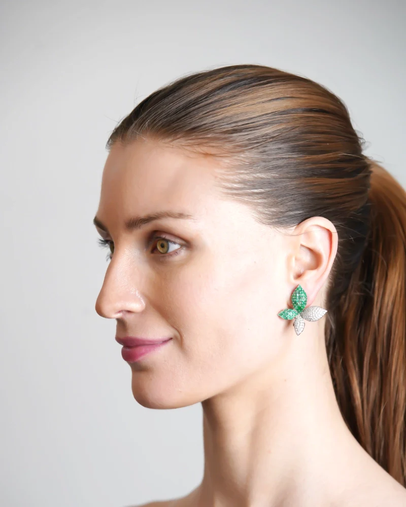 Emerald Summer Muse Earrings - Image 2