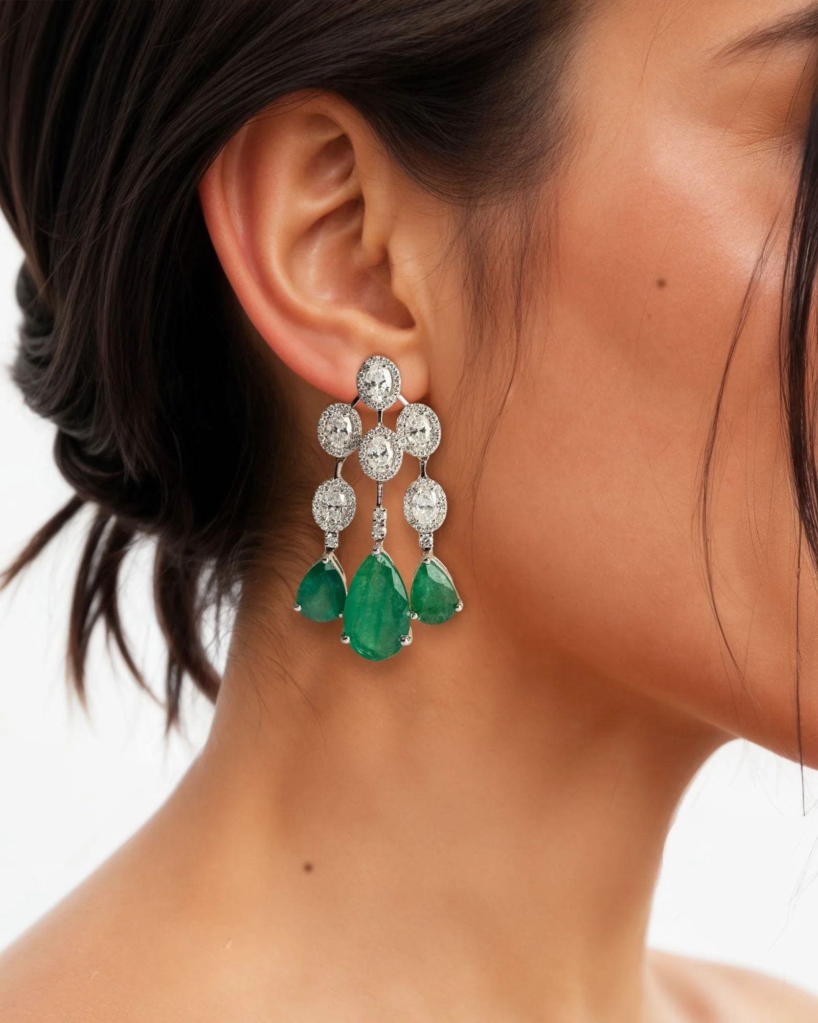 Emerald Waterfall 2.0 Earrings - Image 2