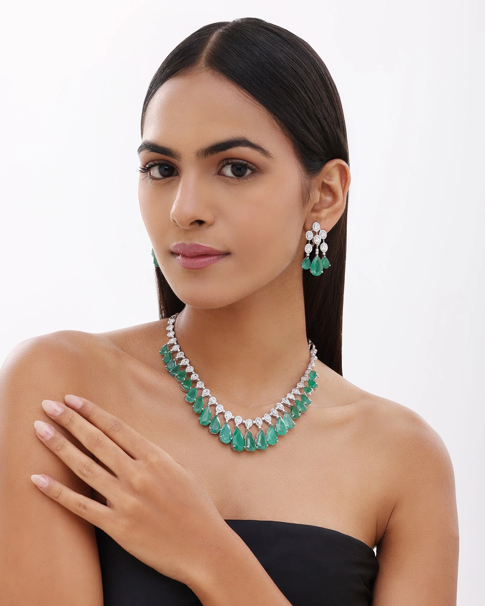 Emerald Waterfall 2.0 Earrings - Image 4