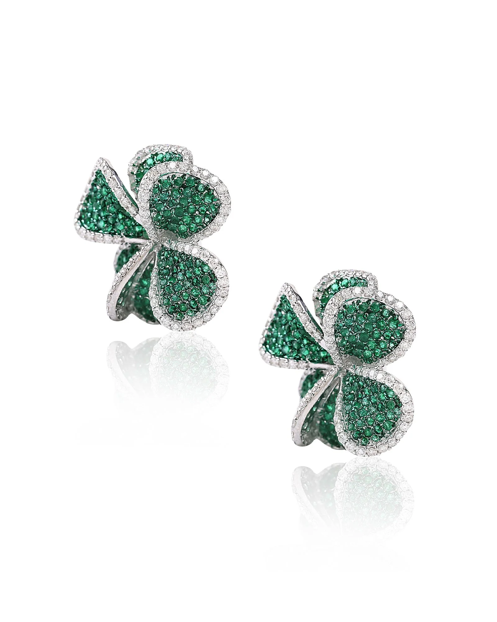 Hydrangea Earrings (Emerald) - Image 3
