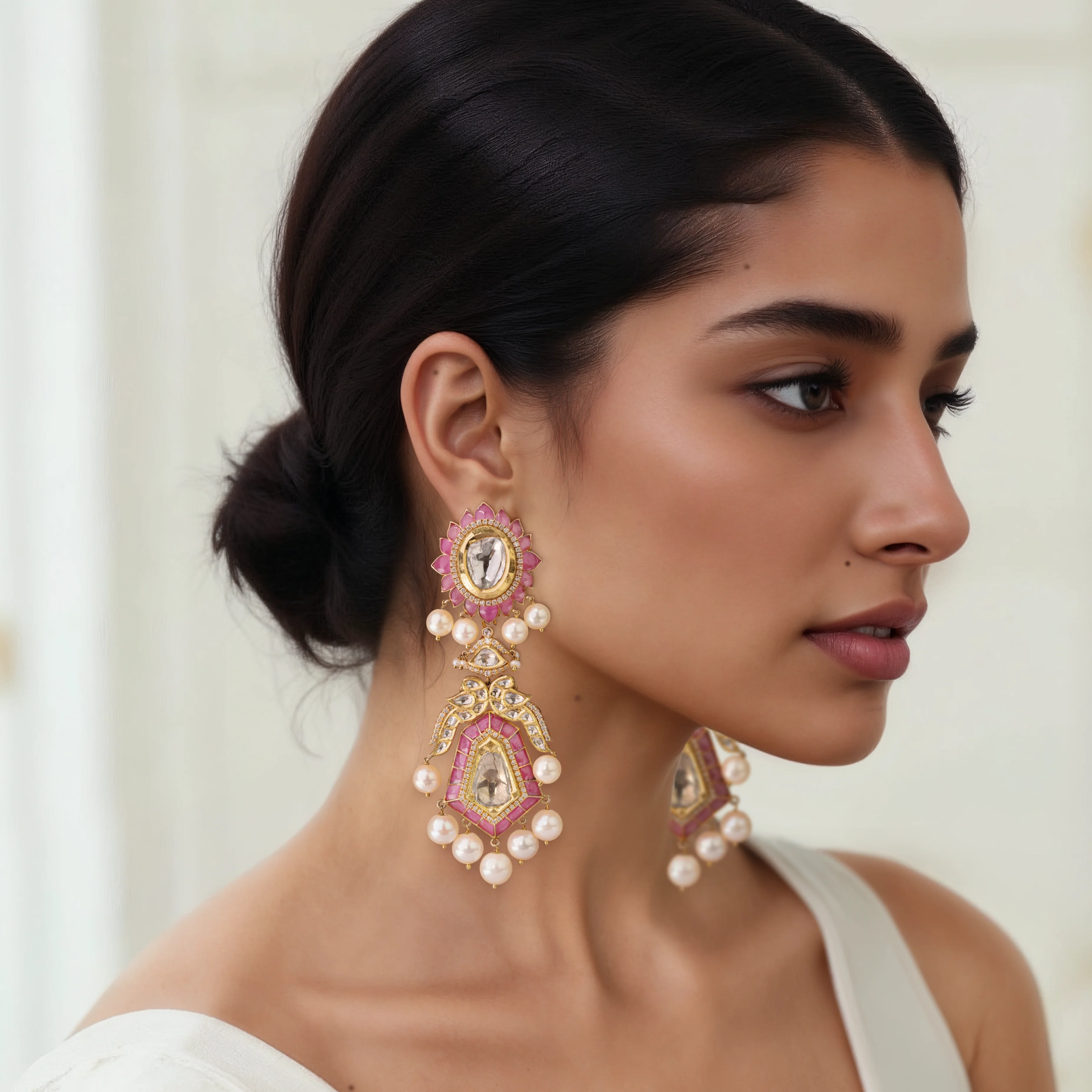 Jaipur Rose Earrings - Image 3
