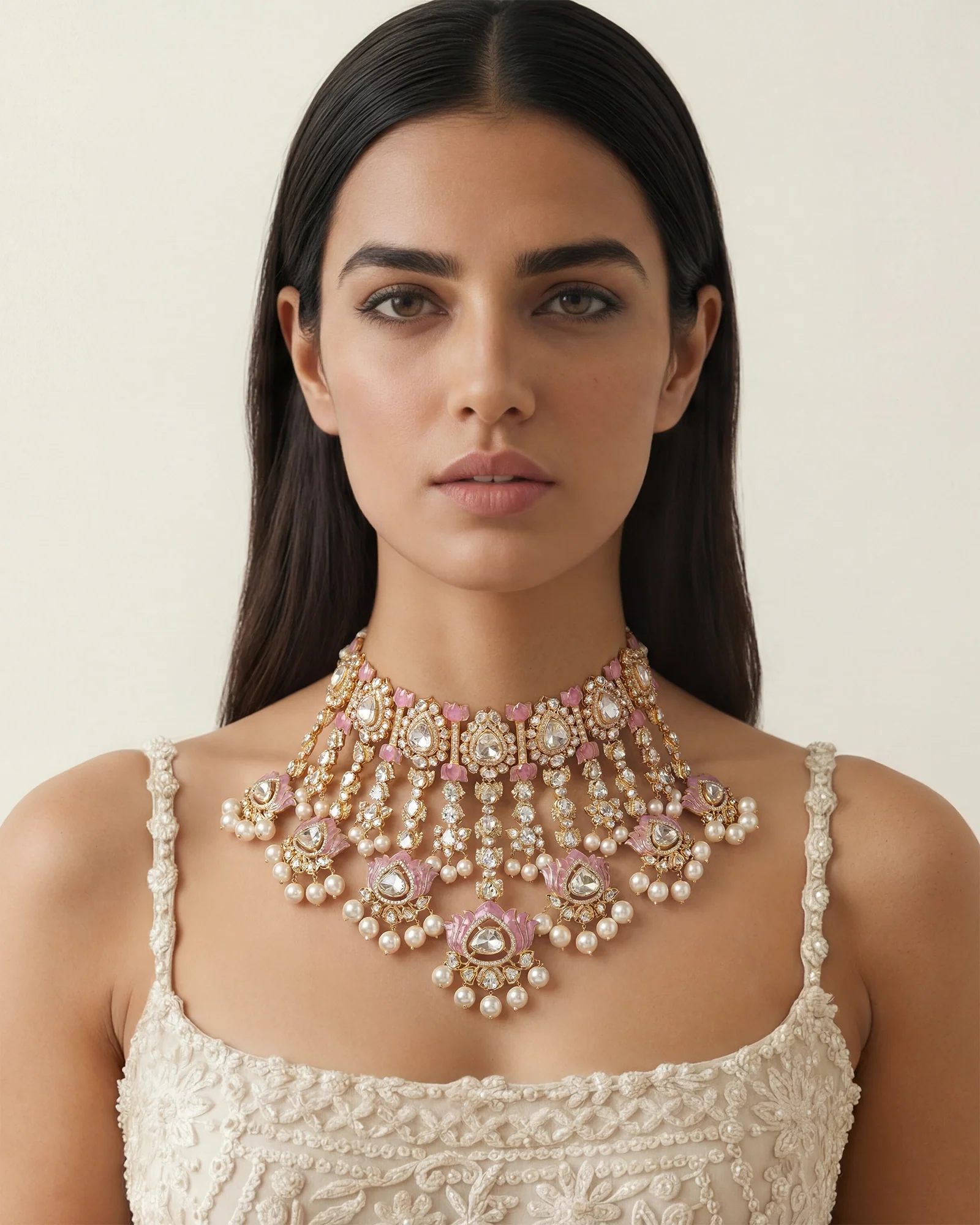 Jaisalmer Lotus Polki Choker - Image 2