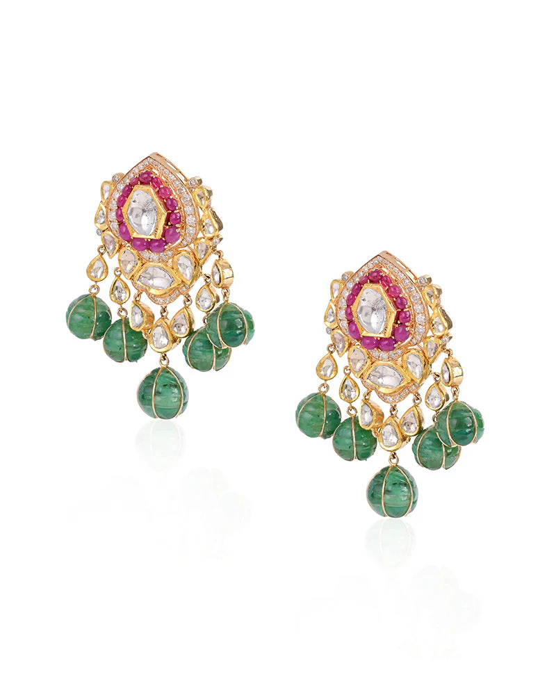 Jaisalmer Noor Polki Earrings - Image 3