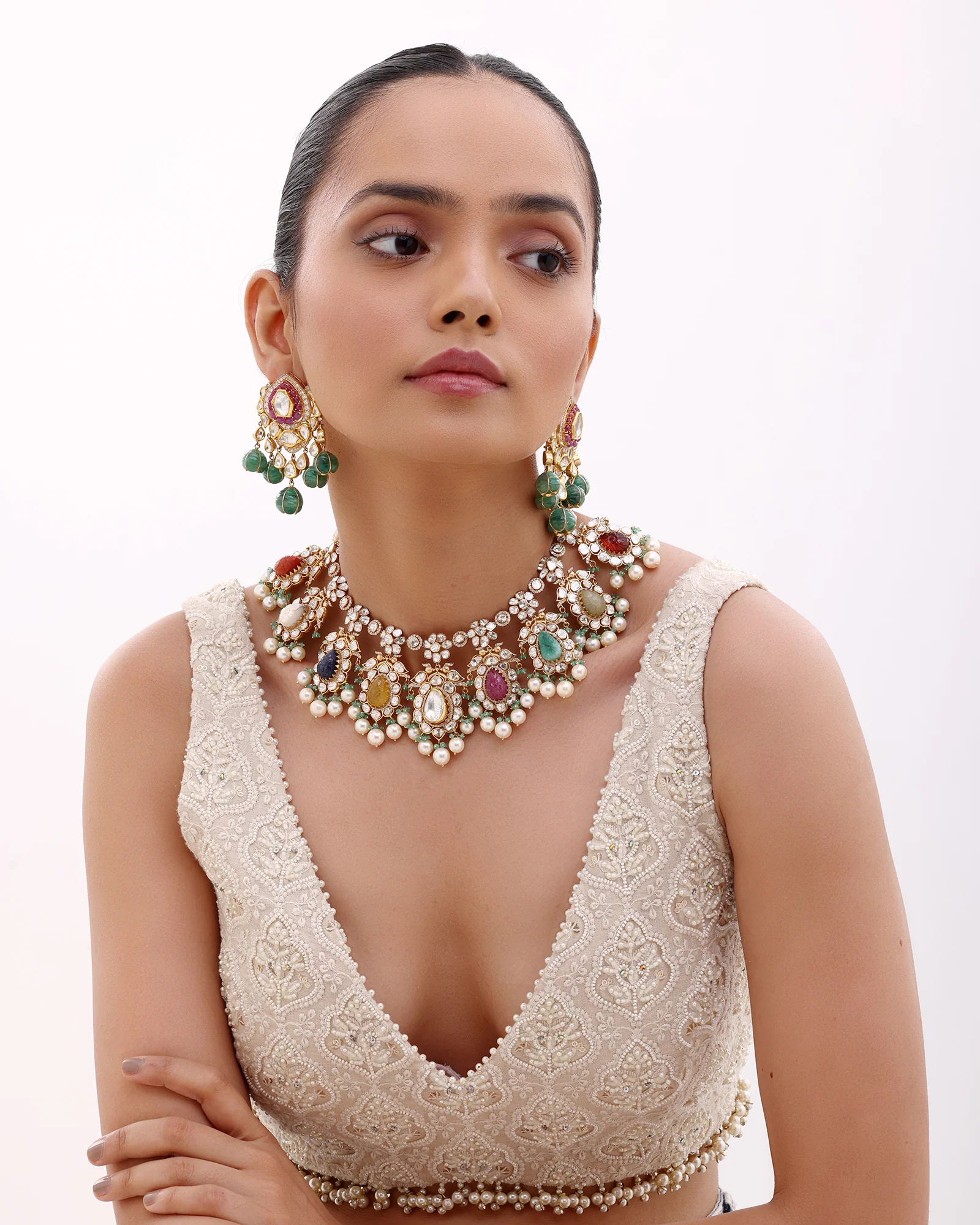 Jaisalmer Noor Polki Earrings - Image 4