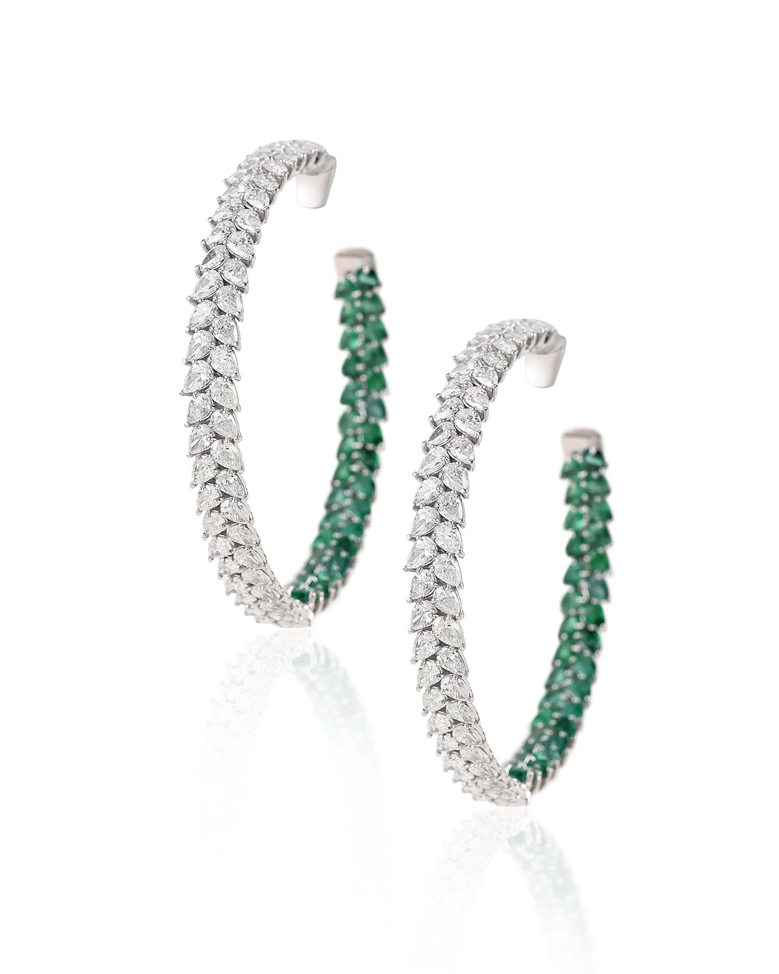 Lola's Diamond Emerald Hoops - Image 5