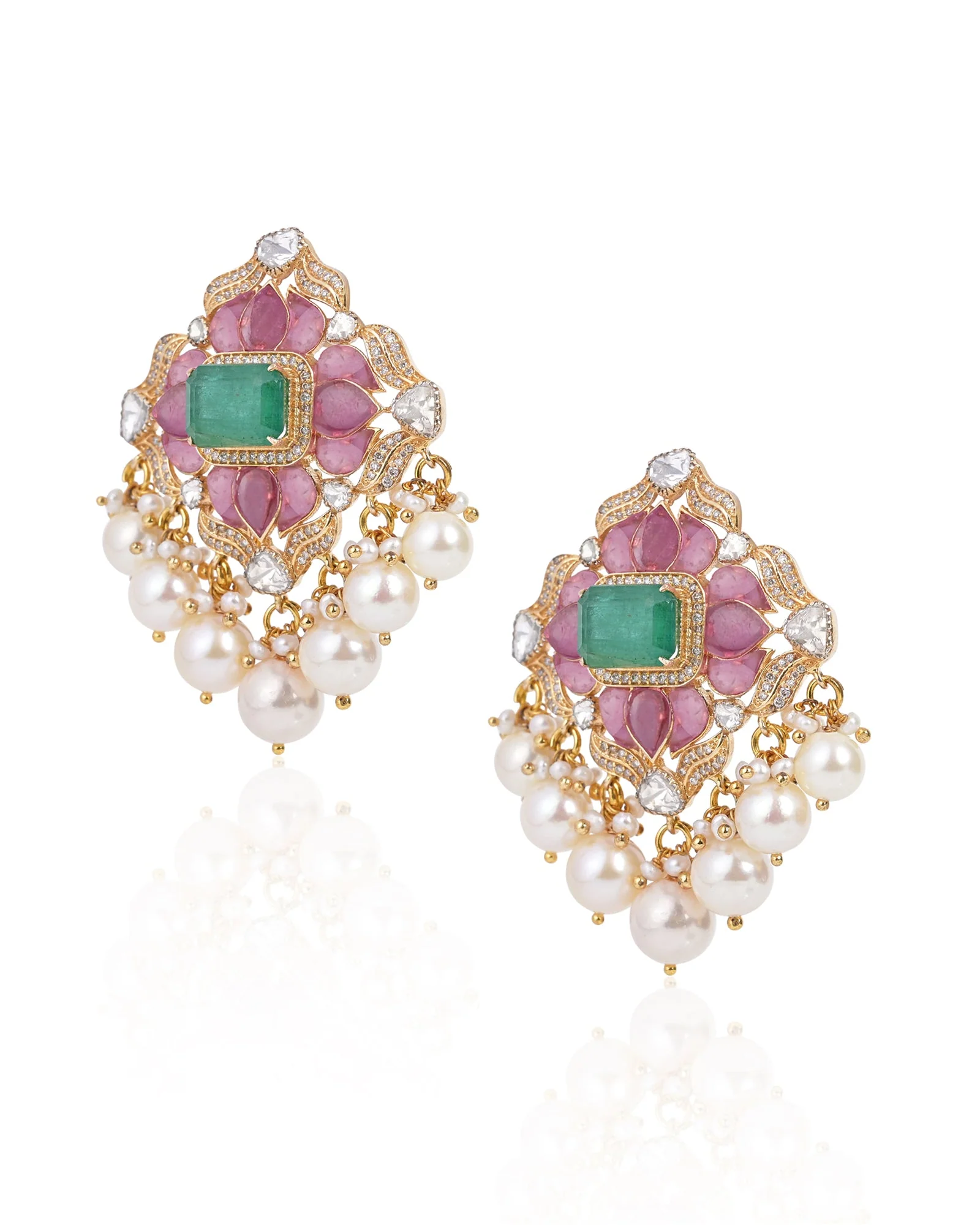 Mahreen Lotus Earrings - Image 2