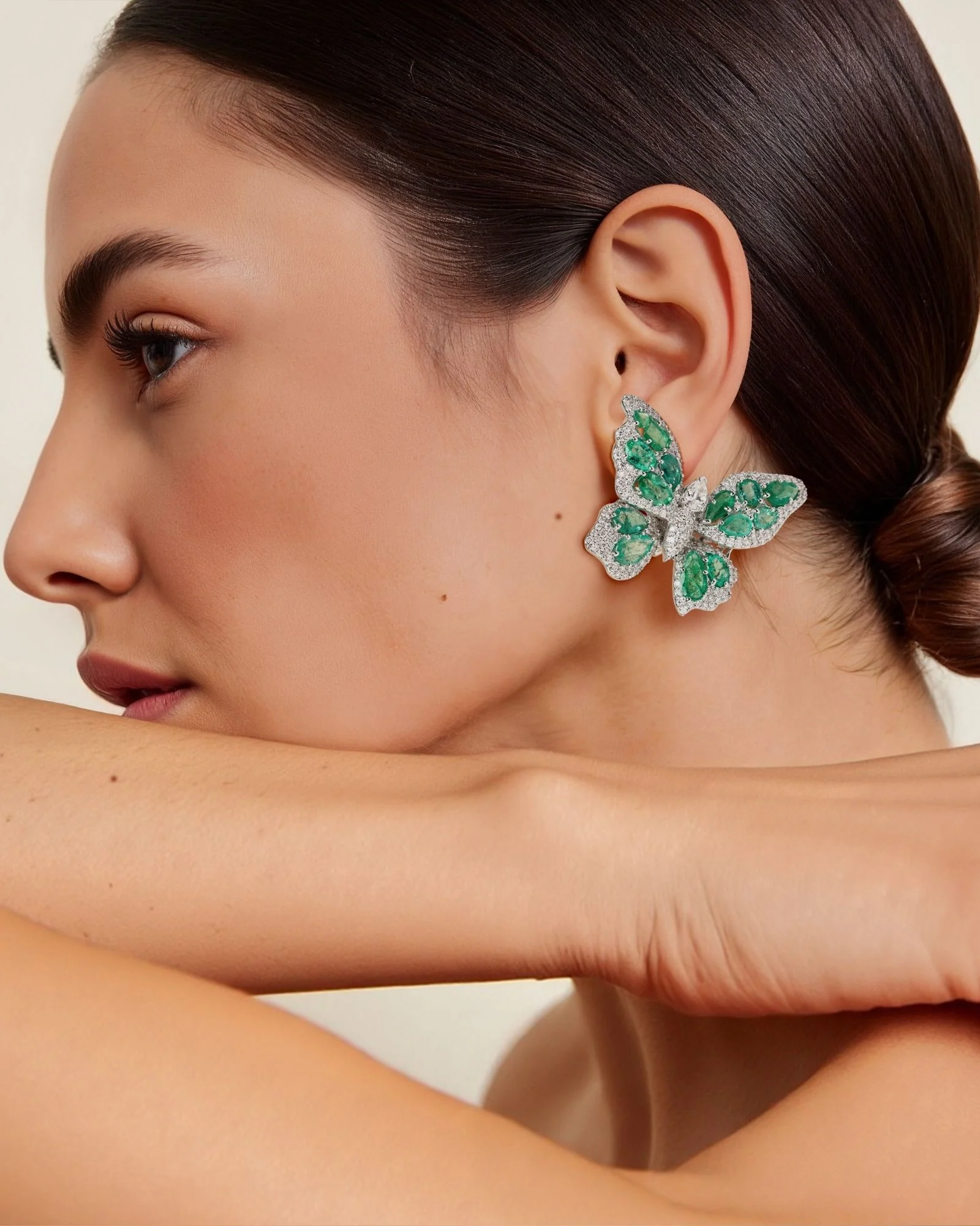 Meant To Fly Emerald Earrings - Image 3