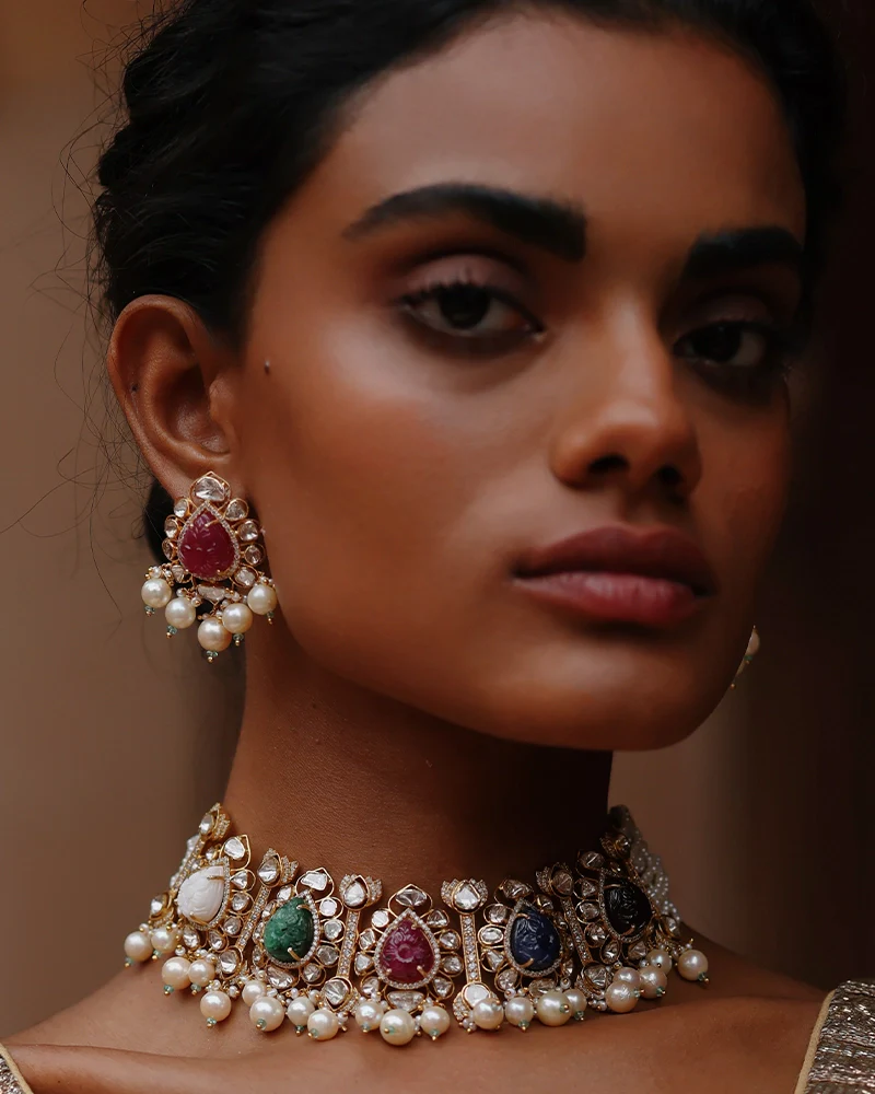 Navrattan Nouveau Earrings - Image 2