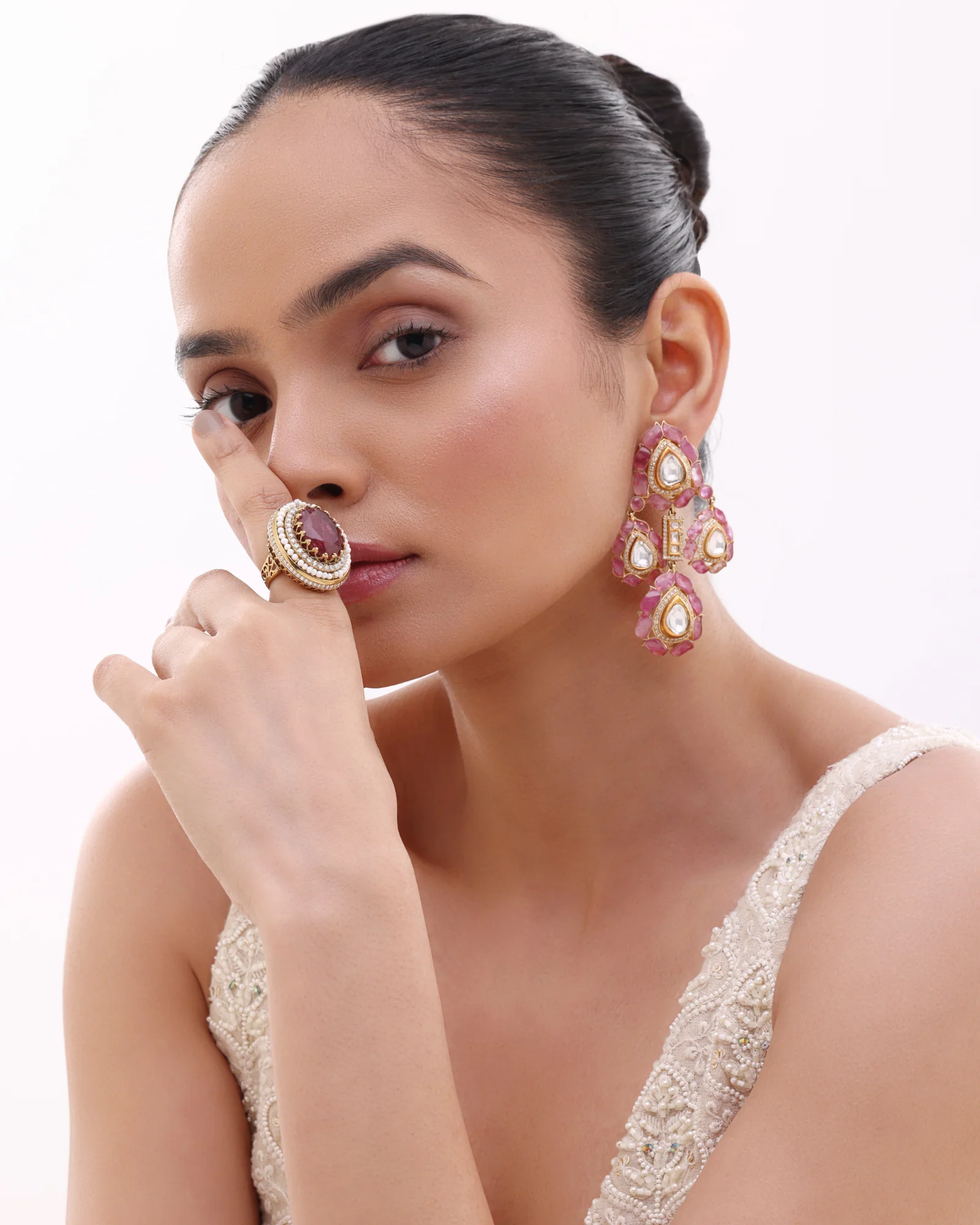 Ruby Cascade Earrings - Image 2