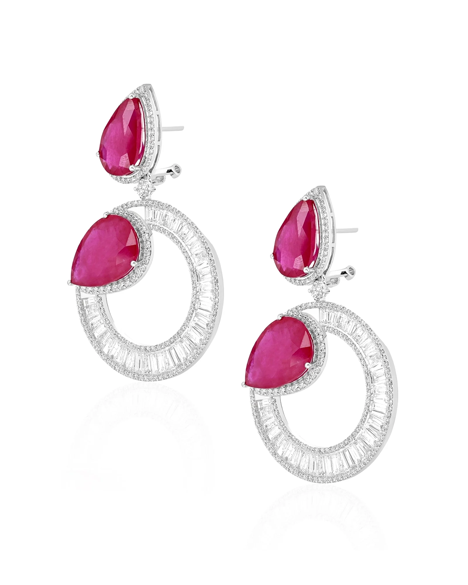 Ruby Halo Earrings - Image 3