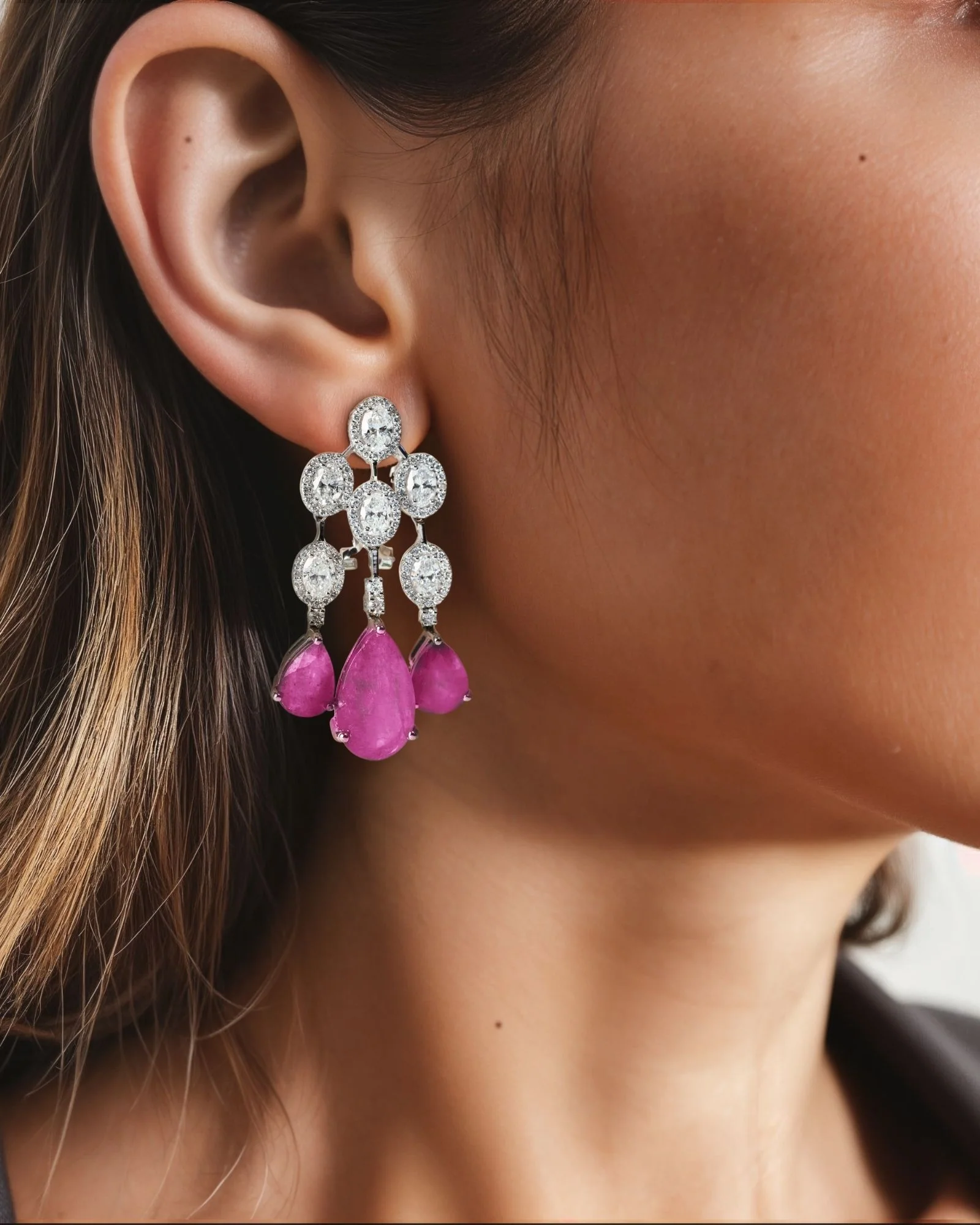 Ruby Waterfall Earrings - Image 4