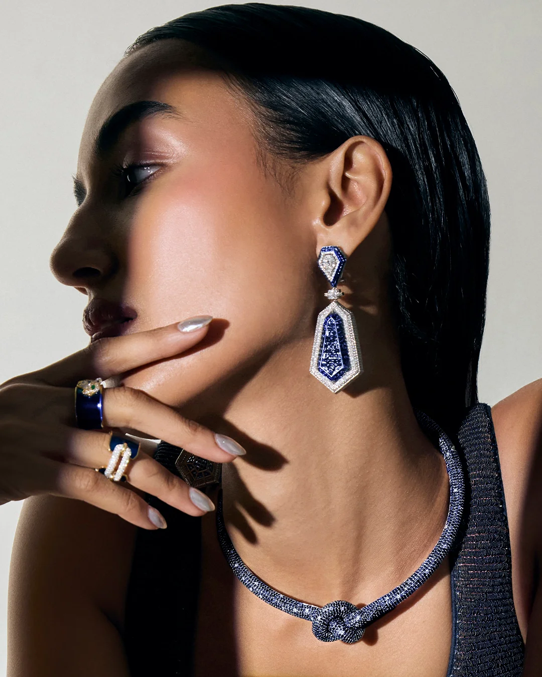 Shield - It Earrings ( Blue ) - Image 4