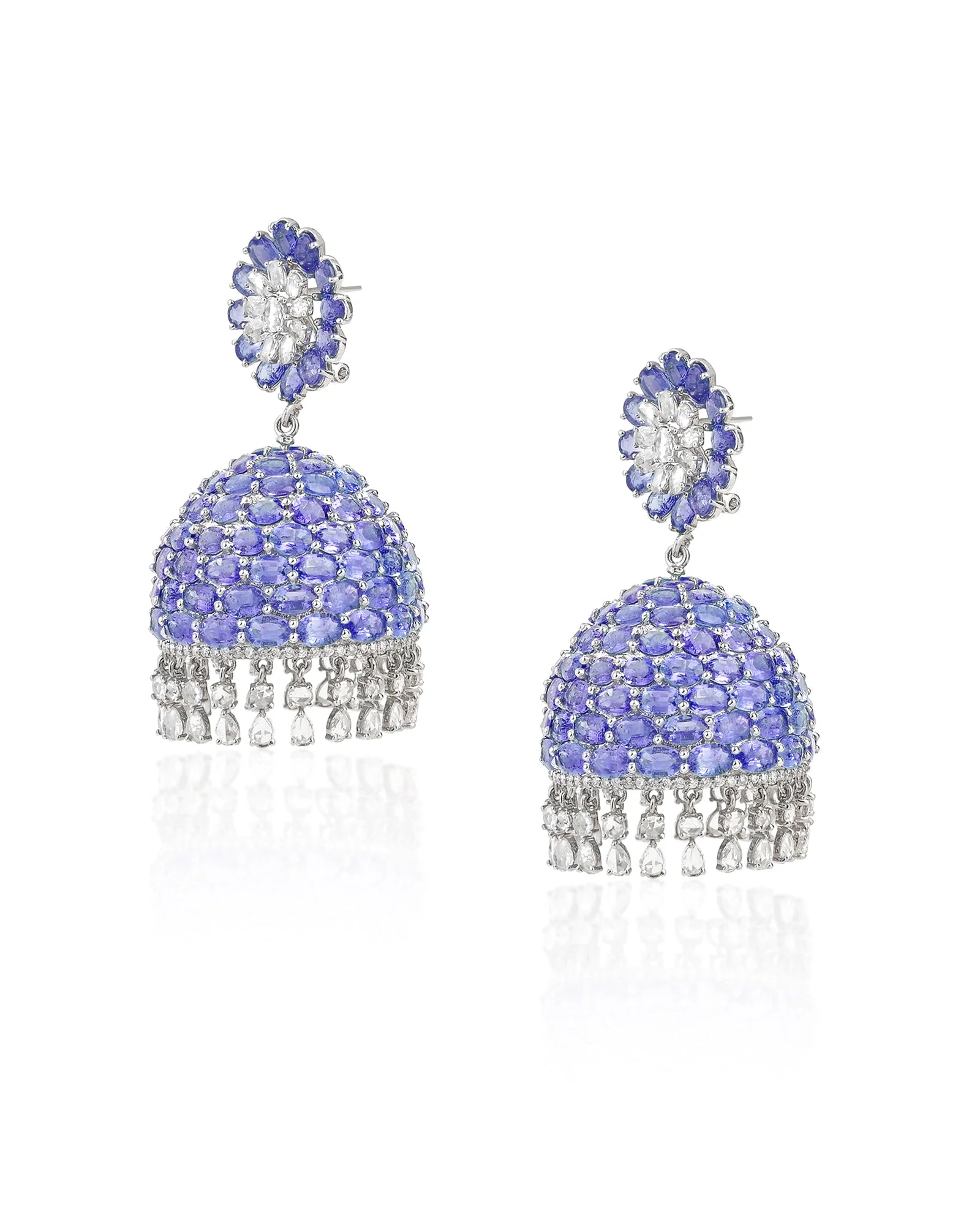 Tanzanite Swirl Jhumkas - Image 2