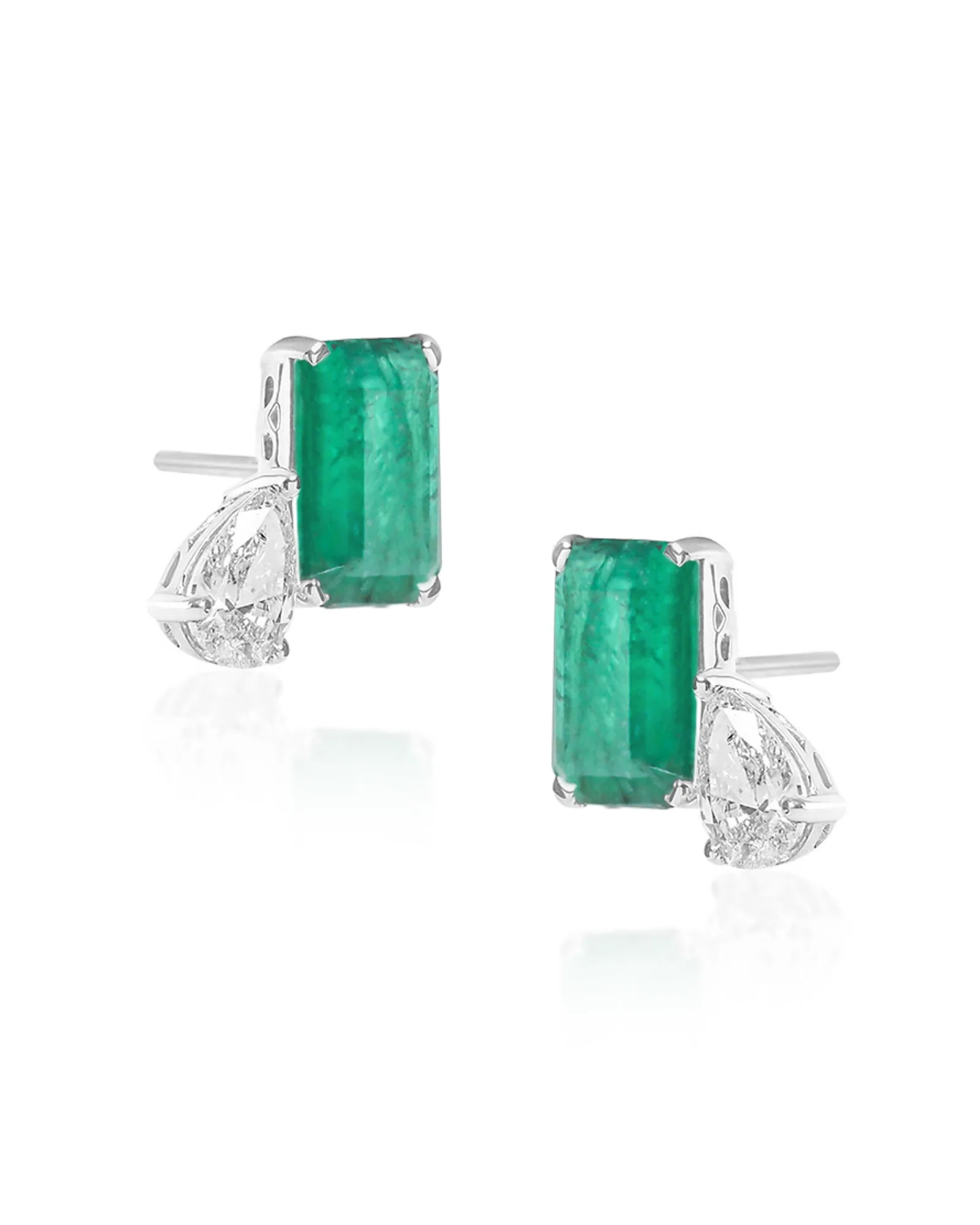 To The Moon and Back Emerald Studs - Image 2
