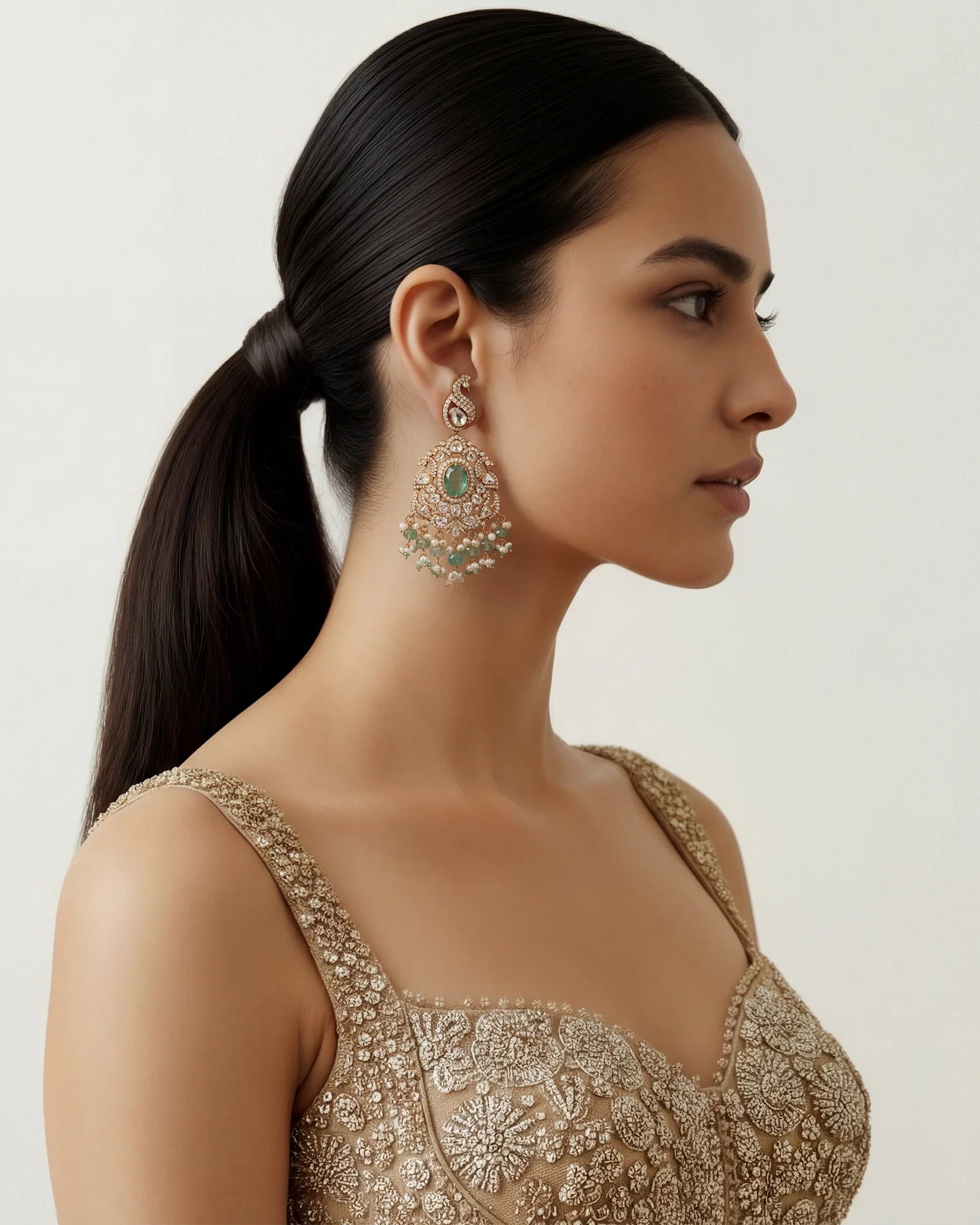 Zahra Polki Earrings - Image 2